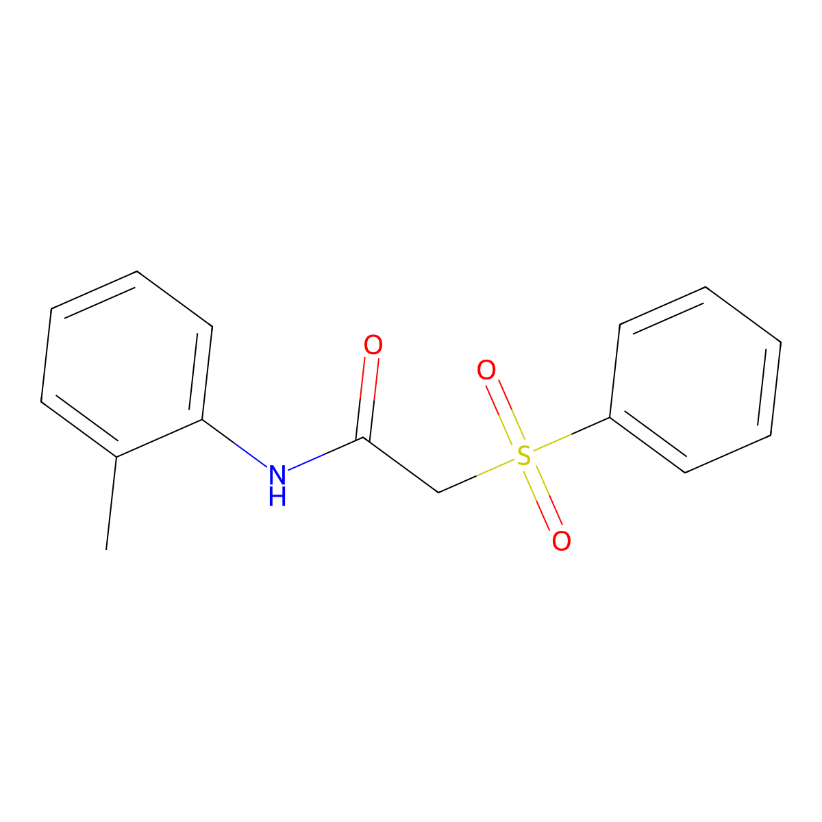 2-(benzenesulfonyl)-N-(2-methylphenyl)acetamide molecular structure, CAS 694486-70-9