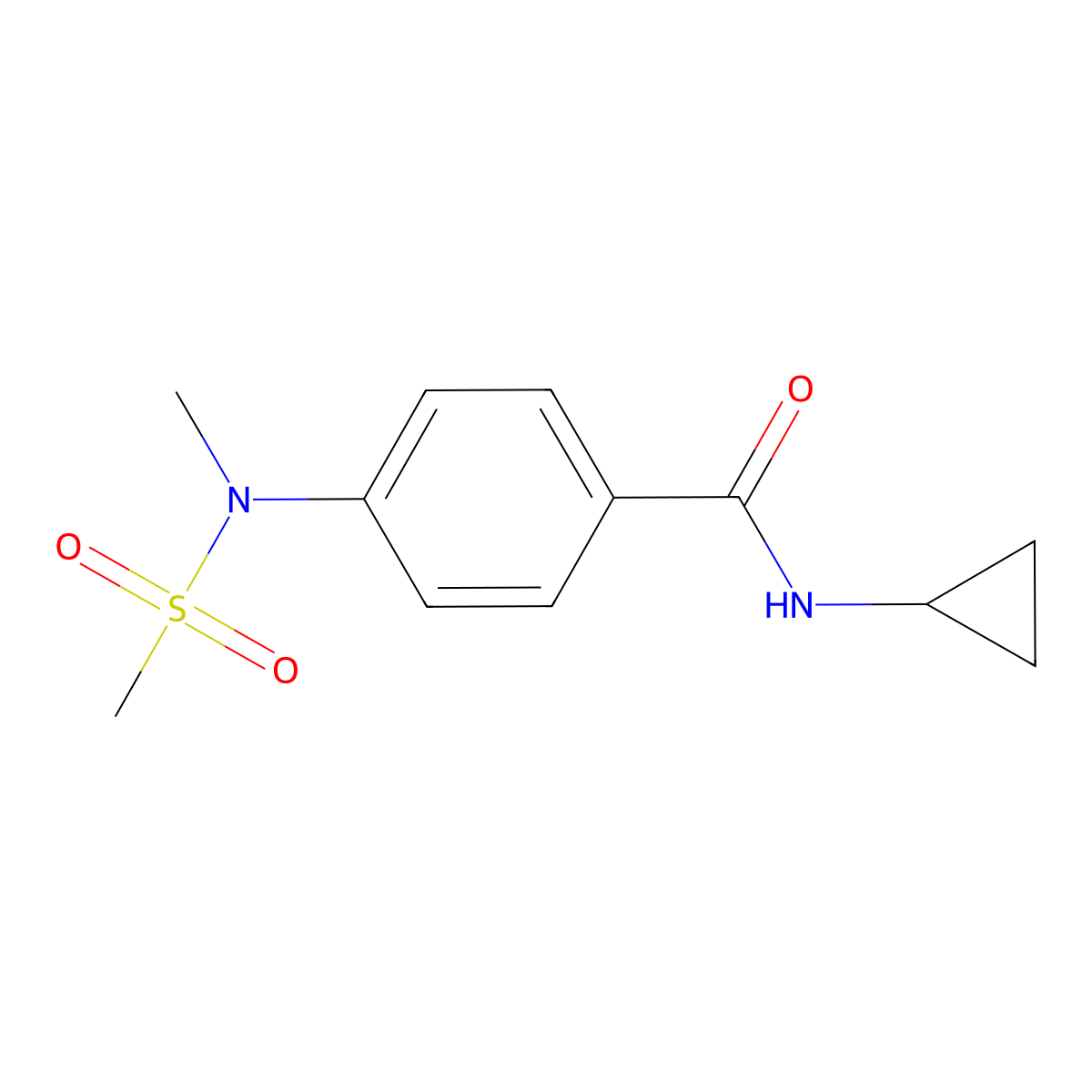 N-cyclopropyl-4-[methyl(methylsulfonyl)amino]benzamide molecular structure, CAS 694486-99-2