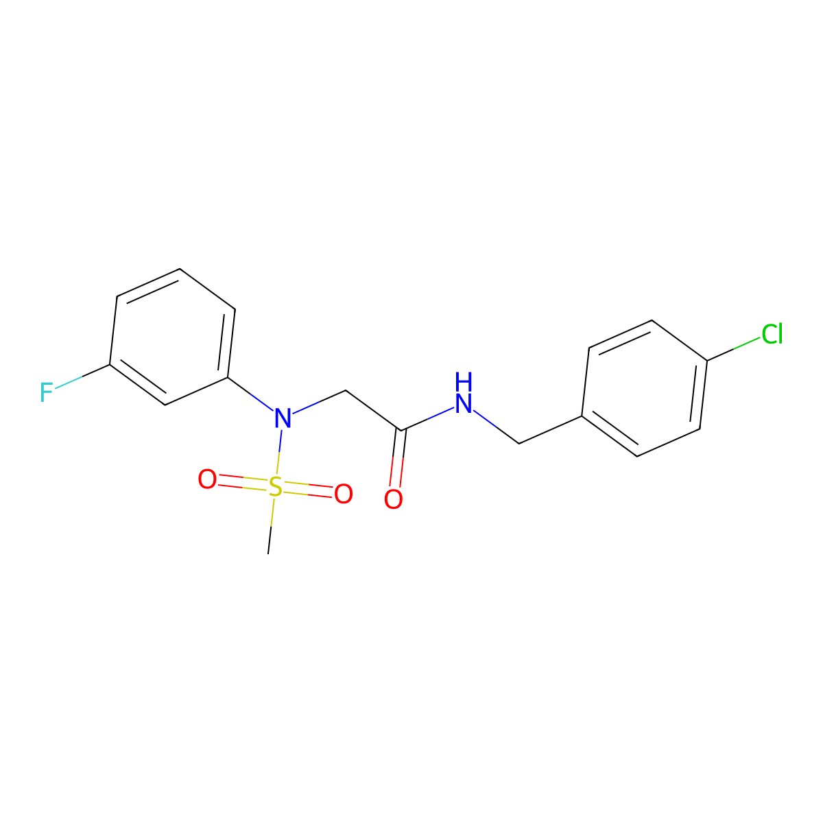 N-[(4-chlorophenyl)methyl]-2-(3-fluoro-N-methylsulfonylanilino)acetamide molecular structure, CAS 694487-01-9