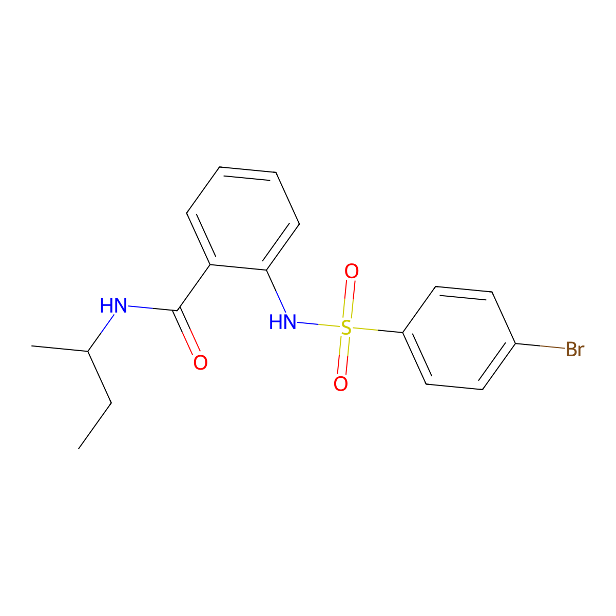 2-[(4-bromophenyl)sulfonylamino]-N-butan-2-ylbenzamide molecular structure, CAS 694487-30-4