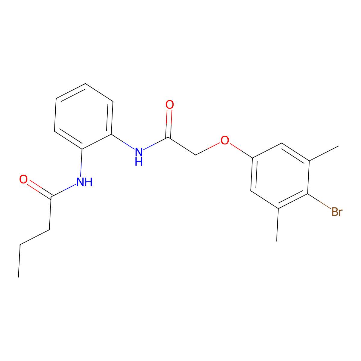 N-[2-[[2-(4-bromo-3,5-dimethylphenoxy)acetyl]amino]phenyl]butanamide molecular structure, CAS 694487-31-5
