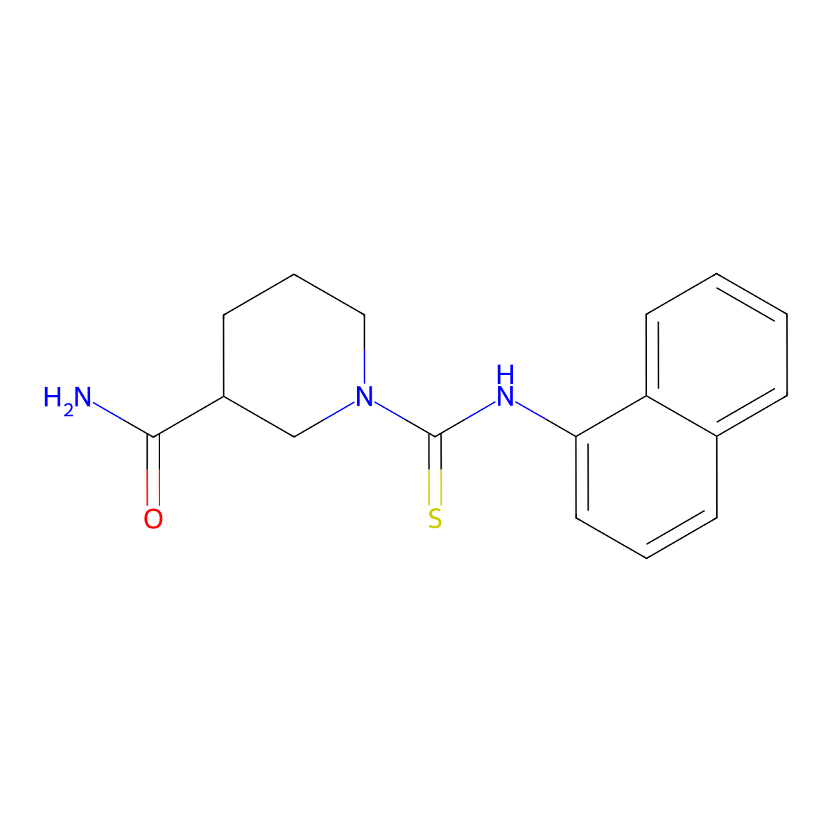 1-(Naphthalen-1-ylcarbamothioyl)piperidine-3-carboxamide molecular structure, CAS 694487-32-6