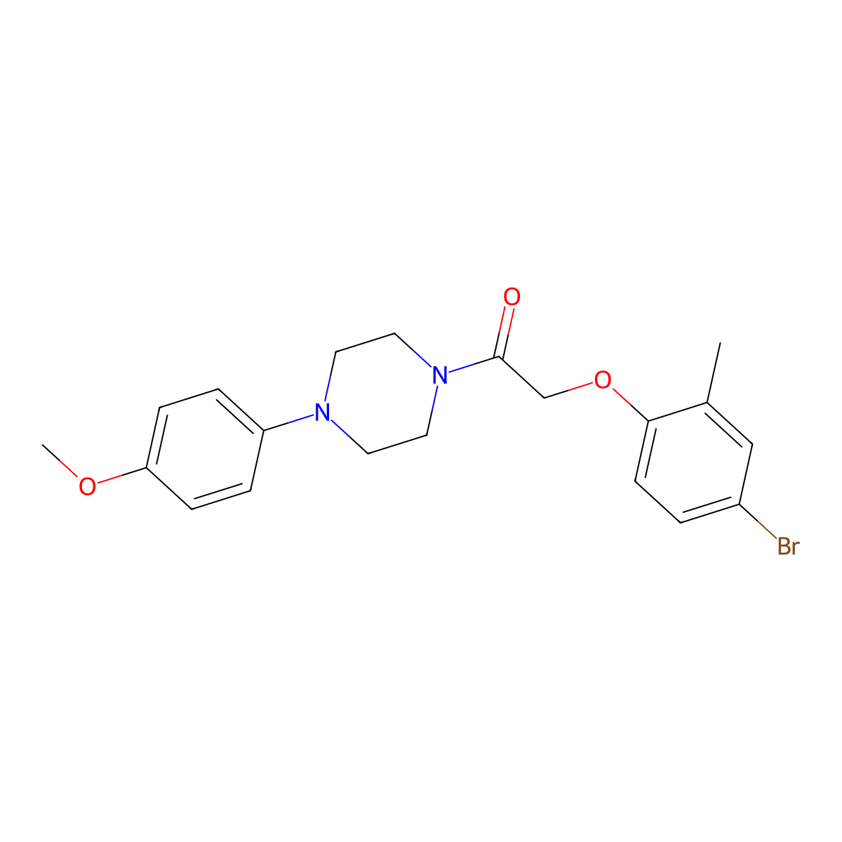 2-(4-Bromo-2-methylphenoxy)-1-[4-(4-methoxyphenyl)piperazin-1-yl]ethanone molecular structure, CAS 694487-53-1