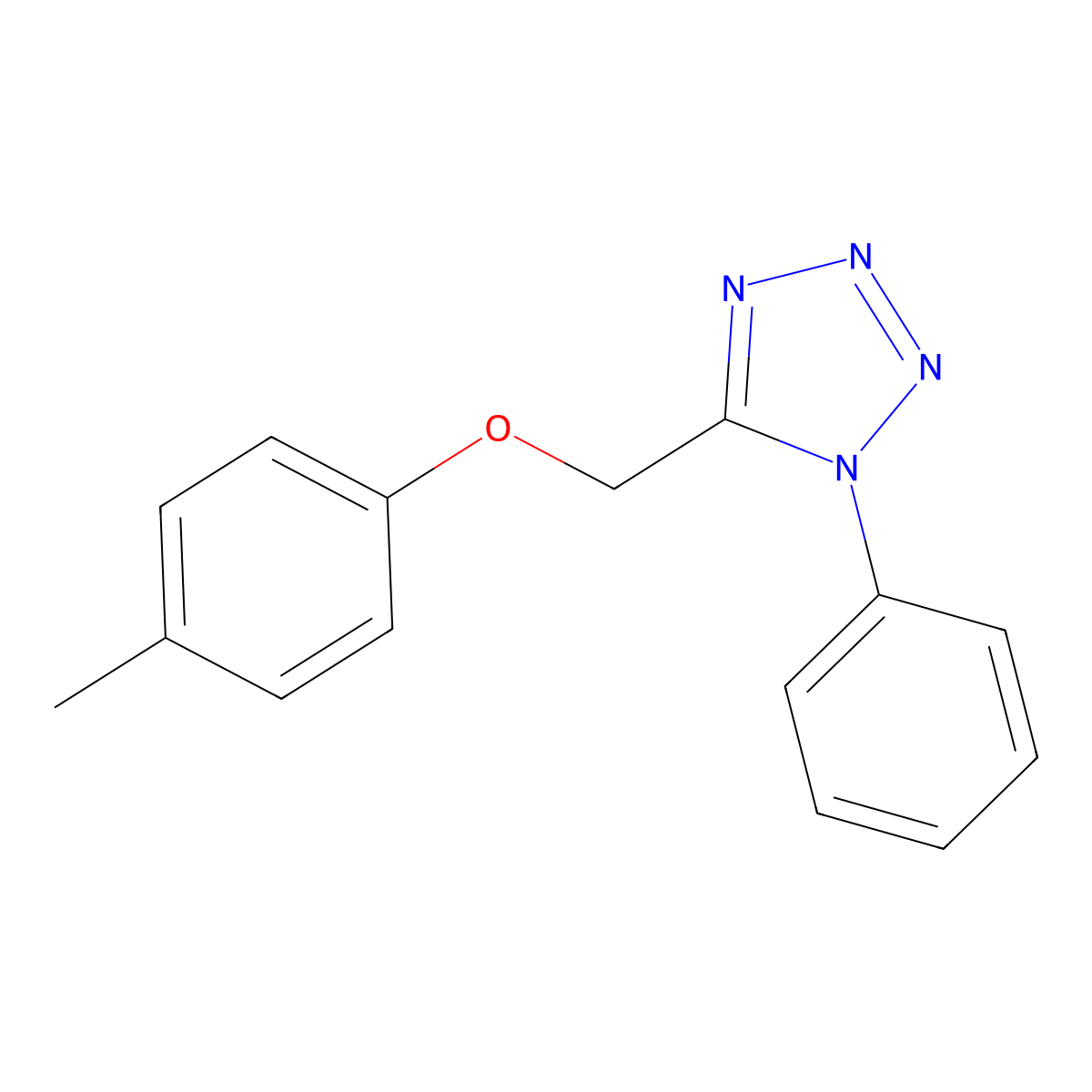 5-[(4-methylphenoxy)methyl]-1-phenyl-1H-tetrazole molecular structure, CAS 694488-00-1