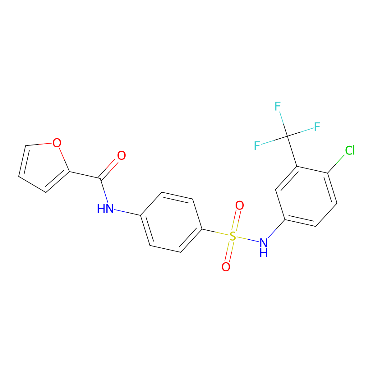 N-(4-{[4-chloro-3-(trifluoromethyl)phenyl]sulfamoyl}phenyl)furan-2-carboxamide molecular structure, CAS 694488-05-6