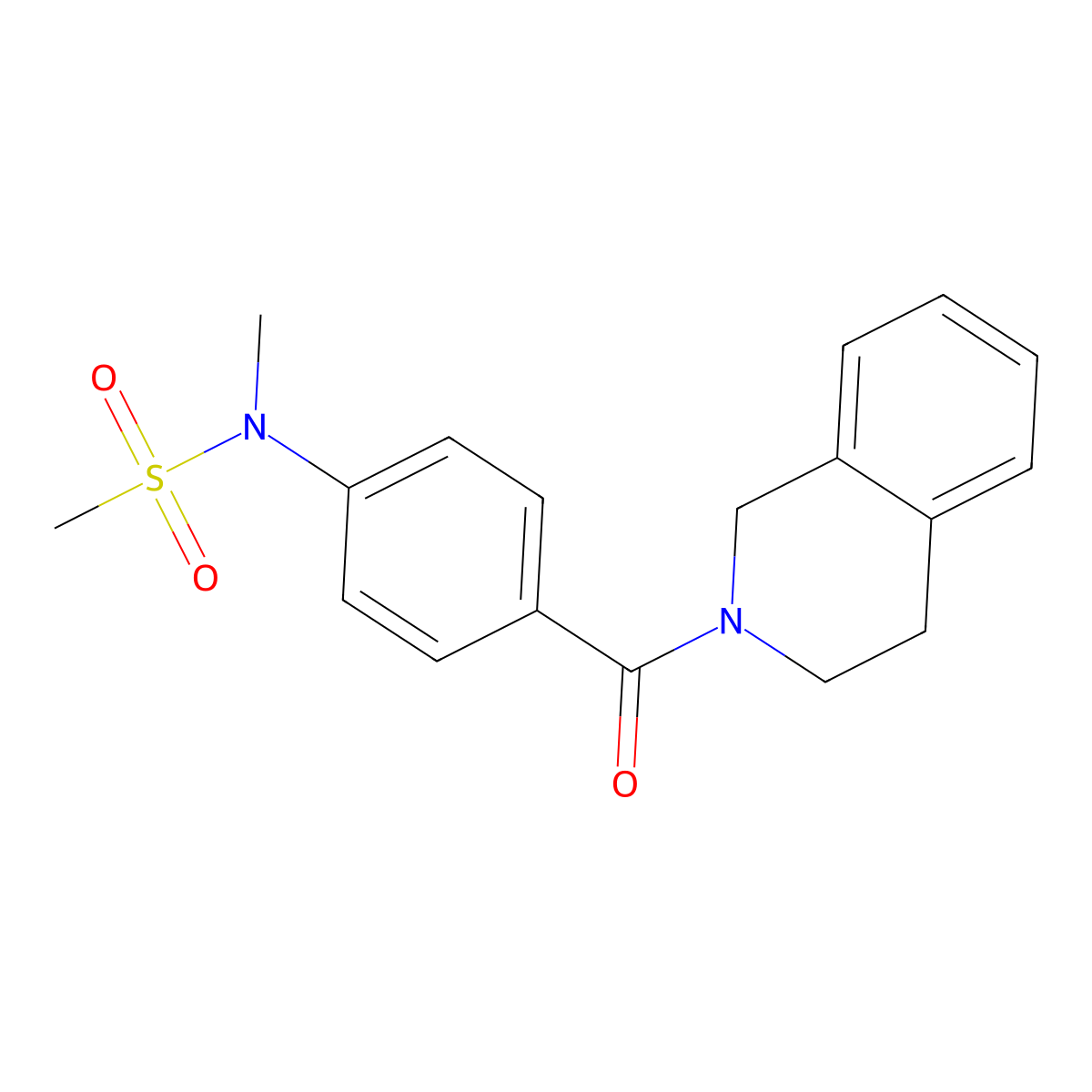 N-[4-(3,4-dihydro-2(1H)-isoquinolinylcarbonyl)phenyl]-N-methylmethanesulfonamide molecular structure, CAS 694488-25-0