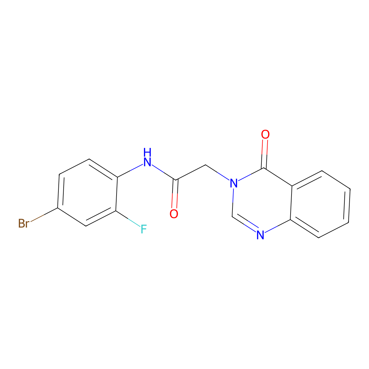 N-(4-bromo-2-fluorophenyl)-2-(4-oxoquinazolin-3-yl)acetamide molecular structure, CAS 694488-32-9