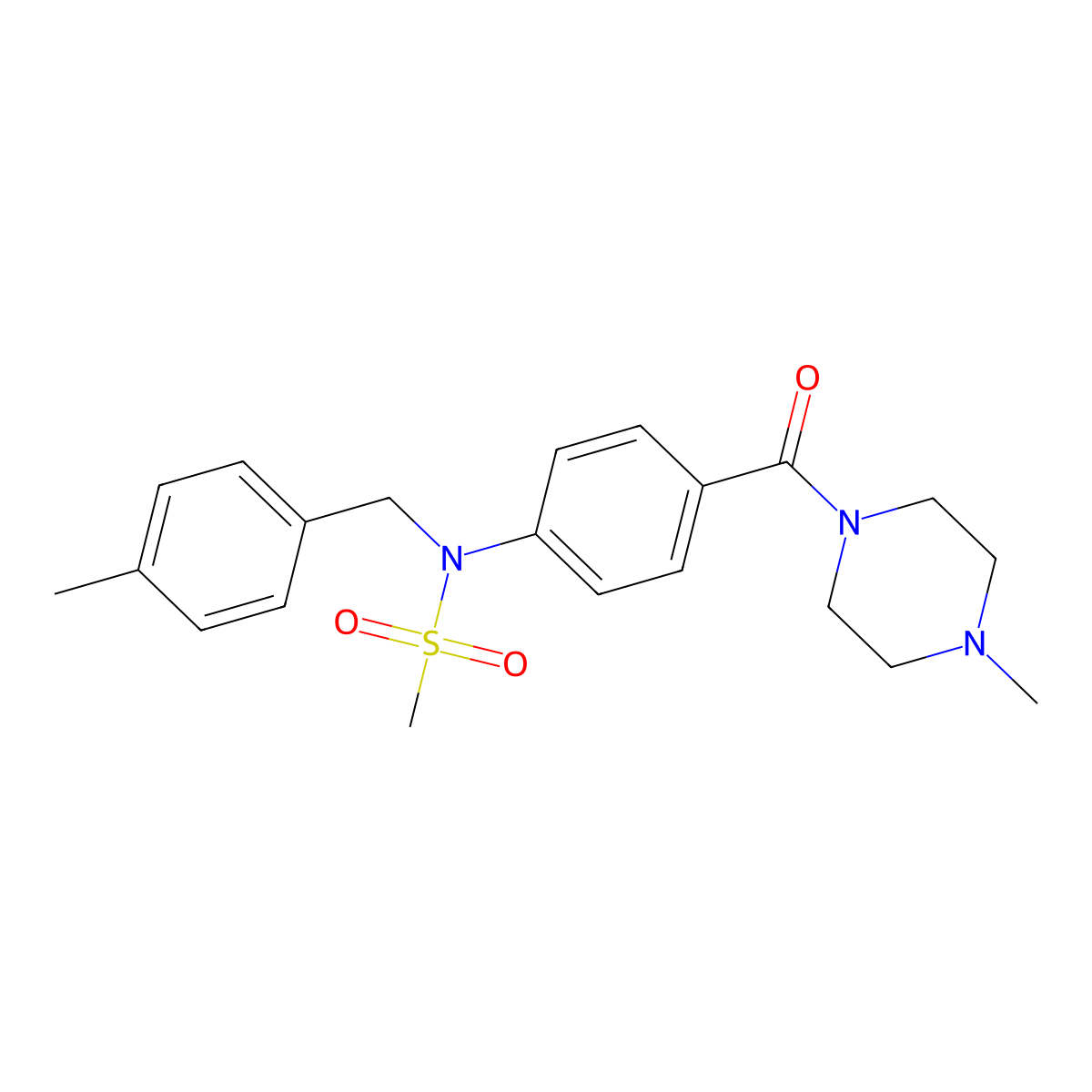 N-(4-methylbenzyl)-N-{4-[(4-methylpiperazin-1-yl)carbonyl]phenyl}methanesulfonamide molecular structure, CAS 694488-39-6