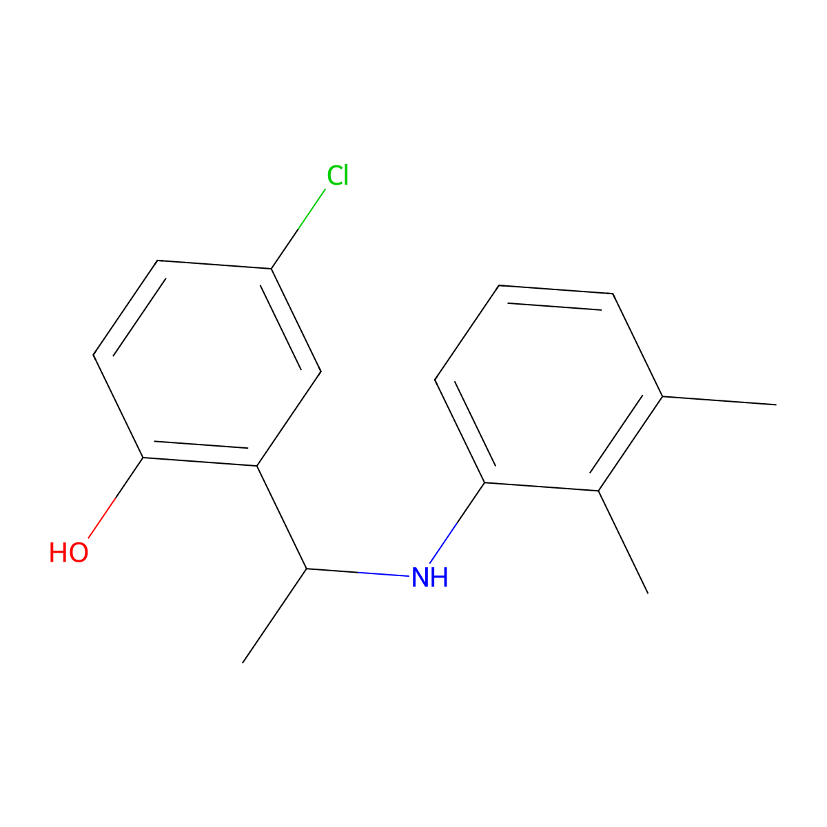 4-Chloro-2-[1-(2,3-dimethylanilino)ethyl]phenol molecular structure, CAS 694488-83-0