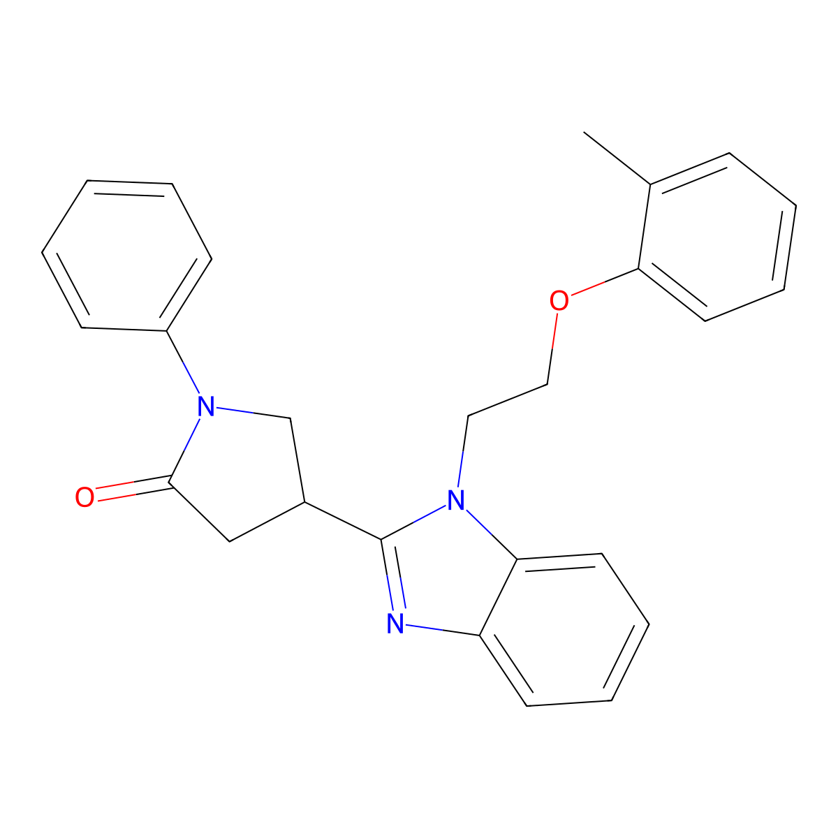 4-{1-[2-(2-Methylphenoxy)ethyl]benzimidazol-2-yl}-1-phenylpyrrolidin-2-one molecular structure, CAS 694488-88-5