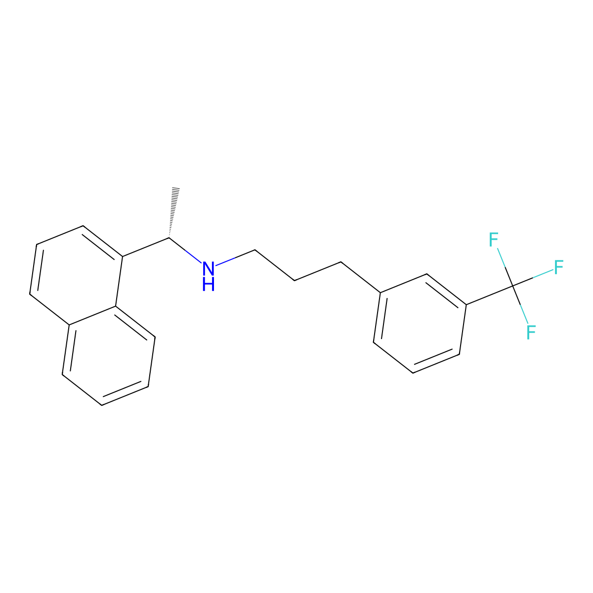 (S)-N-(1-(naphthalen-1-yl)ethyl)-3-(3-(trifluoromethyl)phenyl)propan-1-amine molecular structure, CAS 694495-47-1