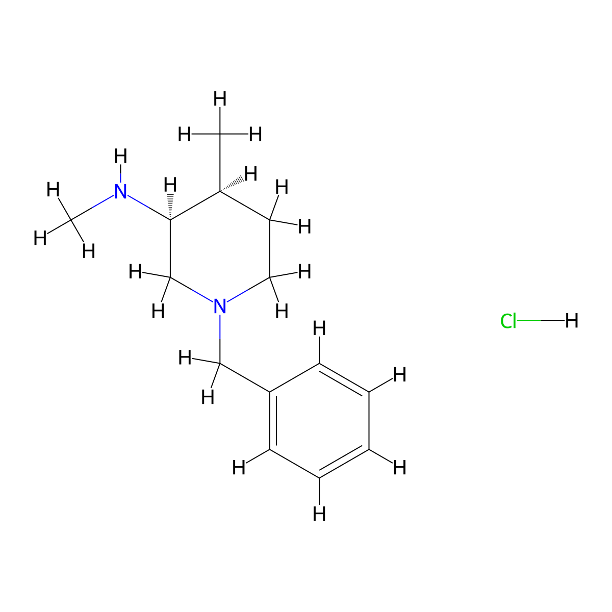 (3S,4S)-1-Benzyl-N,4-dimethylpiperidin-3-amine hcl molecular structure, CAS 694495-62-0