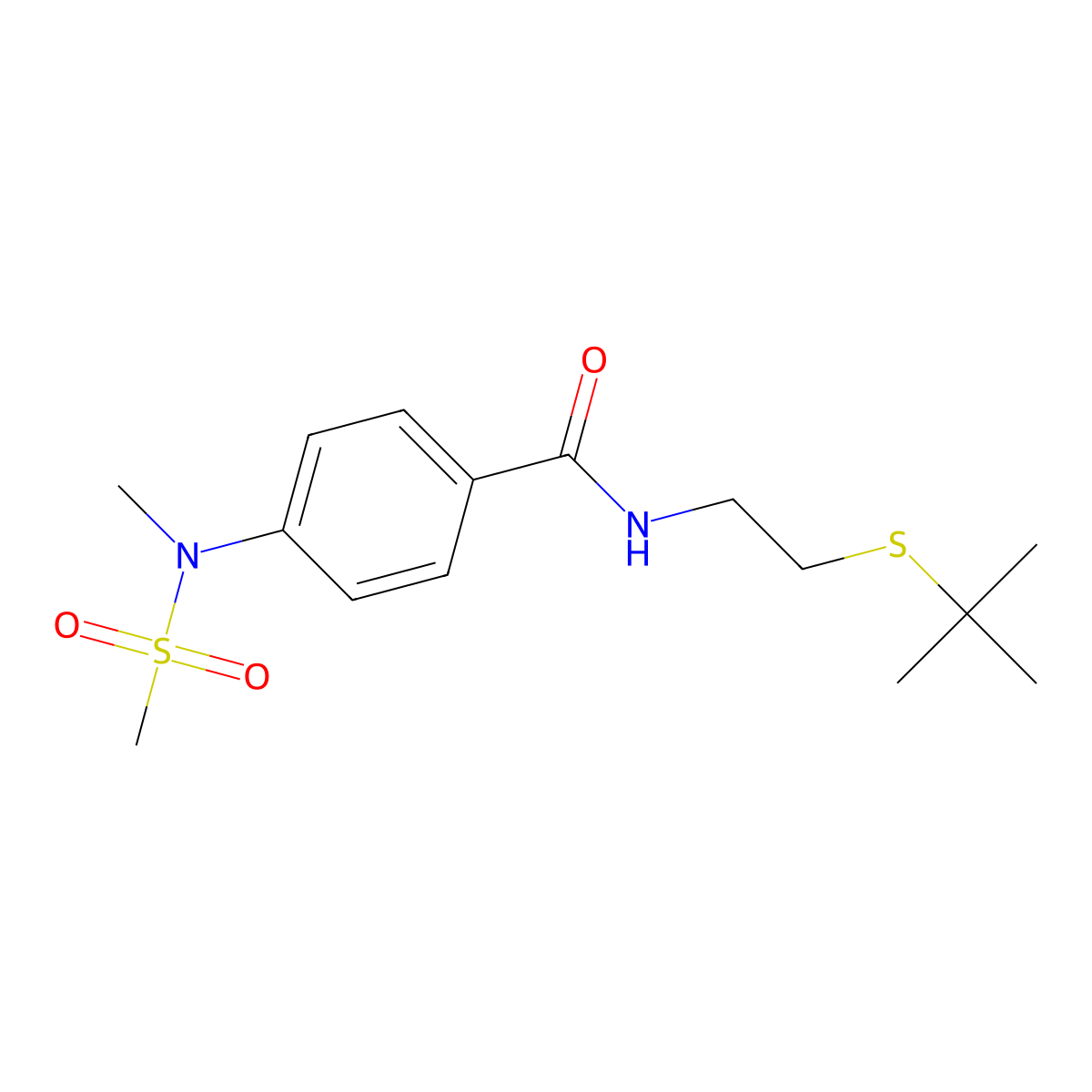 N-(2-tert-butylsulfanylethyl)-4-[methyl(methylsulfonyl)amino]benzamide molecular structure, CAS 694496-37-2