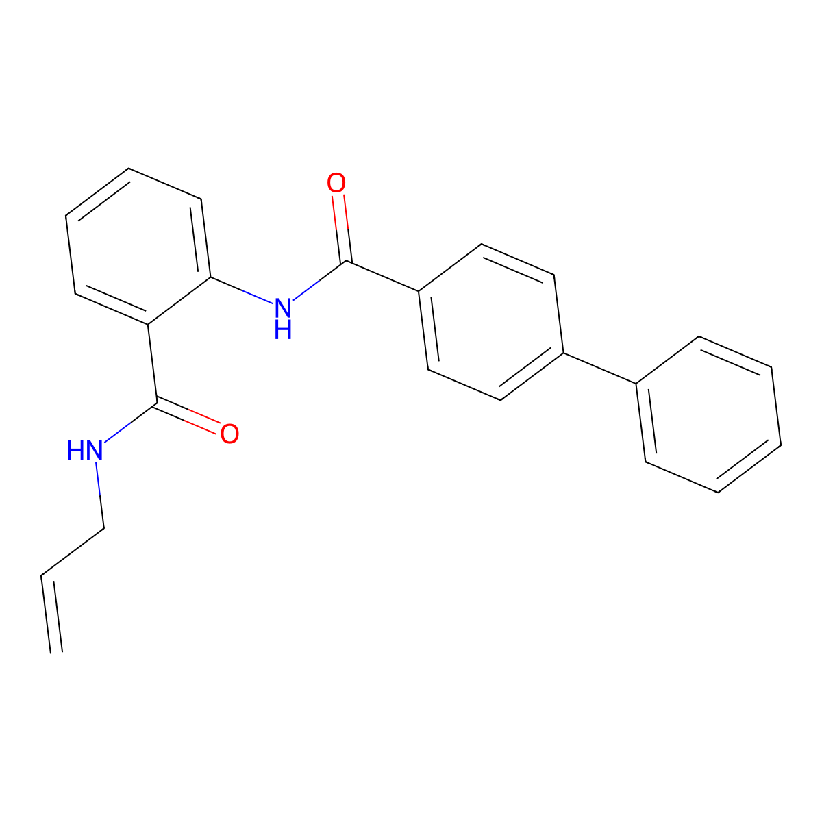 2-[(4-phenylbenzoyl)amino]-N-prop-2-enylbenzamide molecular structure, CAS 694496-38-3