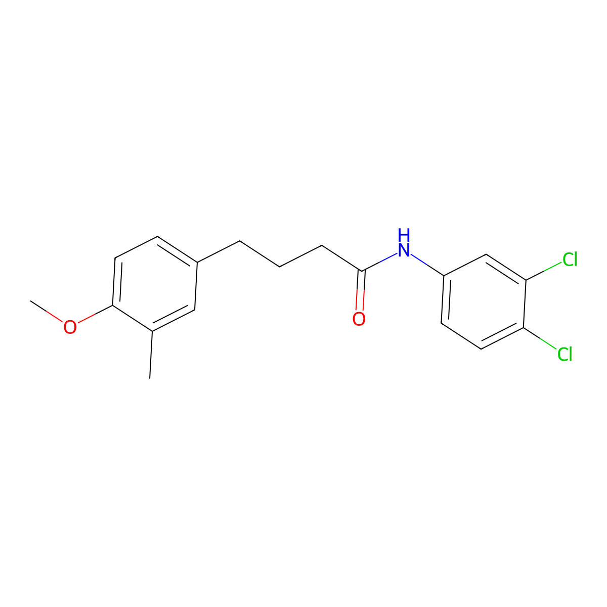 N-(3,4-dichlorophenyl)-4-(4-methoxy-3-methylphenyl)butanamide molecular structure, CAS 694496-47-4