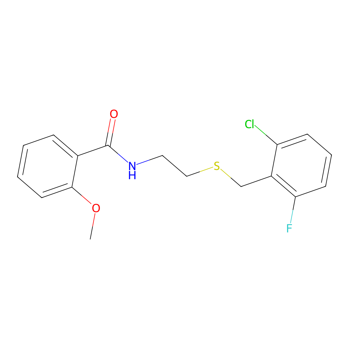 N-{2-[(2-chloro-6-fluorobenzyl)sulfanyl]ethyl}-2-methoxybenzamide molecular structure, CAS 694496-94-1