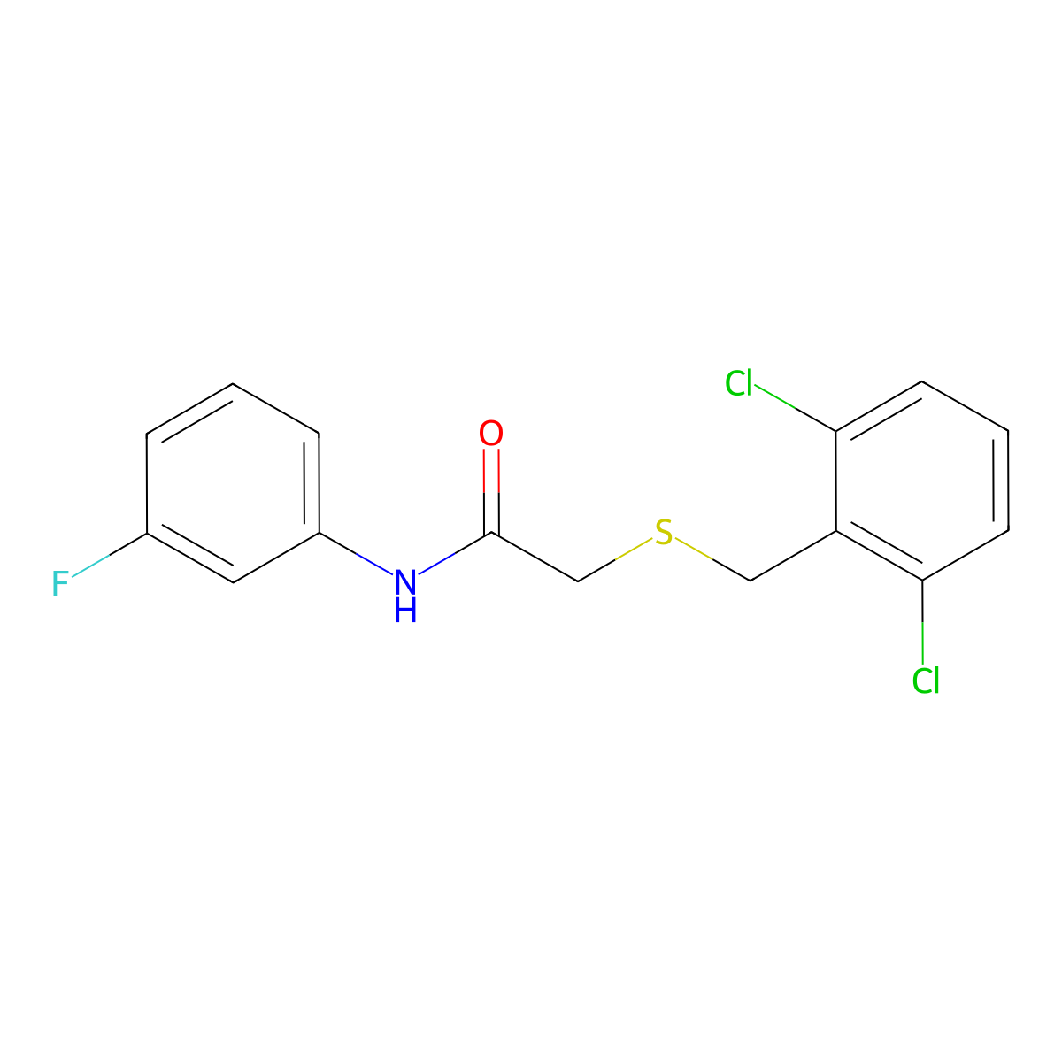 2-[(2,6-dichlorobenzyl)sulfanyl]-N-(3-fluorophenyl)acetamide molecular structure, CAS 694497-04-6