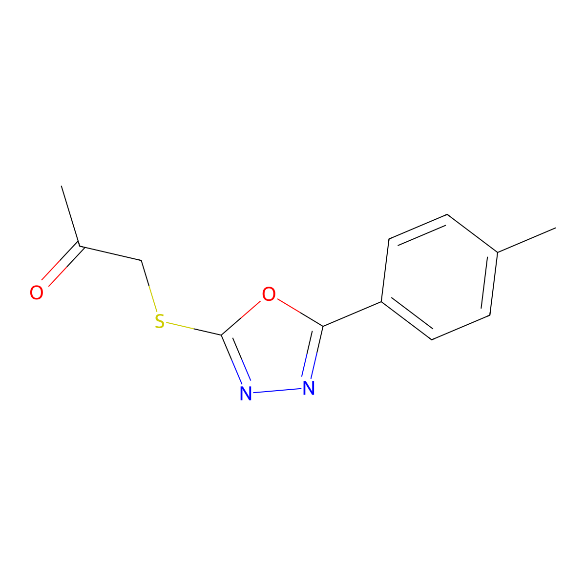 1-[[5-(4-Methylphenyl)-1,3,4-oxadiazol-2-yl]sulfanyl]propan-2-one molecular structure, CAS 694497-16-0