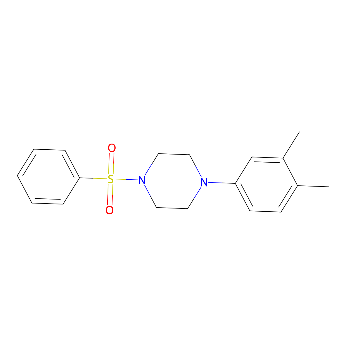 1-(3,4-Dimethylphenyl)-4-(phenylsulfonyl)piperazine molecular structure, CAS 694497-28-4