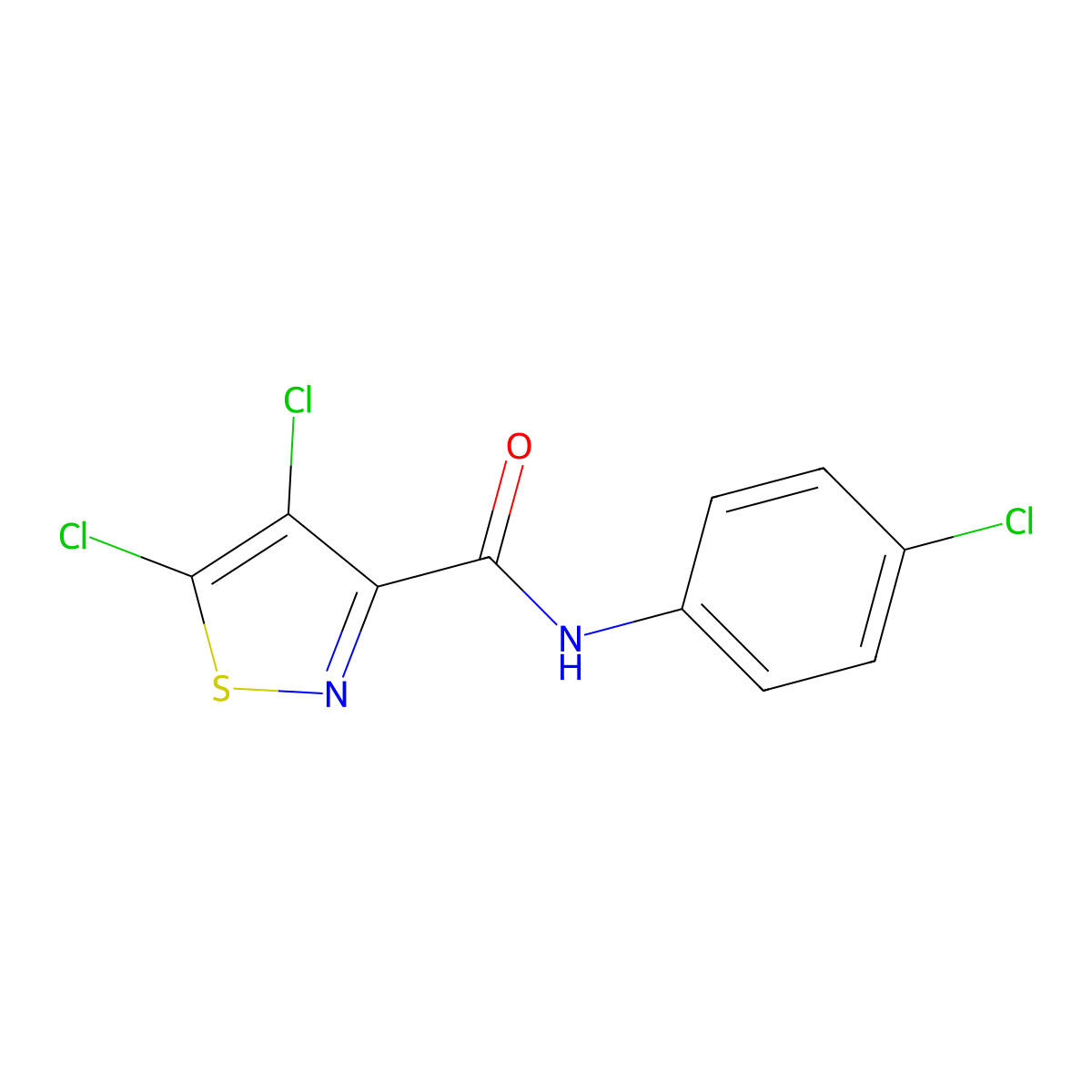 4,5-dichloro-N-(4-chlorophenyl)isothiazole-3-carboxamide molecular structure, CAS 694497-36-4