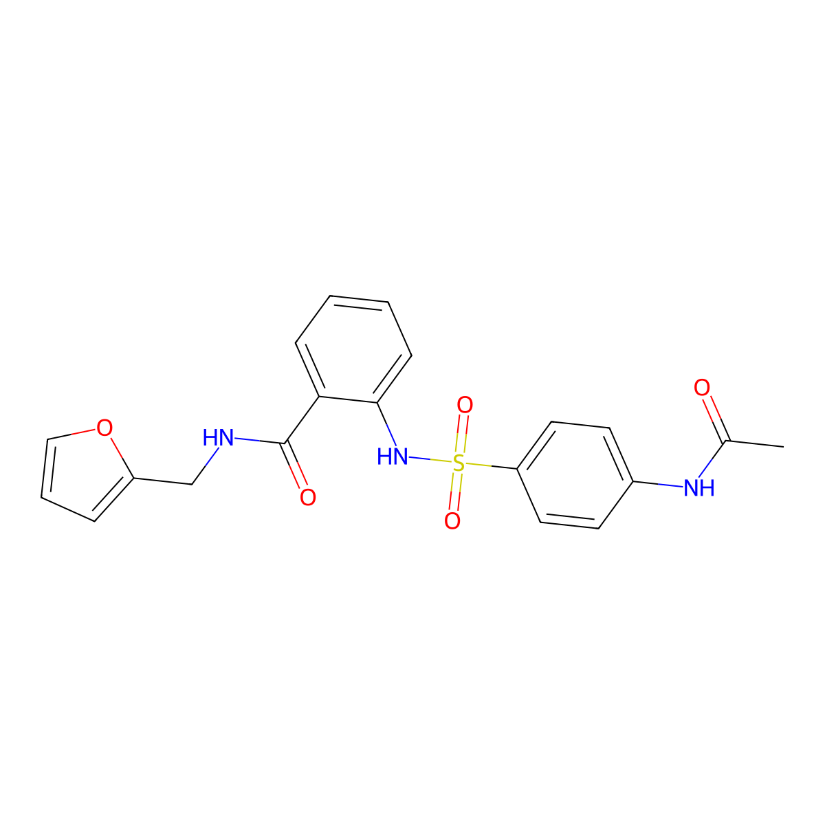 2-(4-Acetamidophenylsulfonamido)-N-(furan-2-ylmethyl)benzamide molecular structure, CAS 694497-50-2