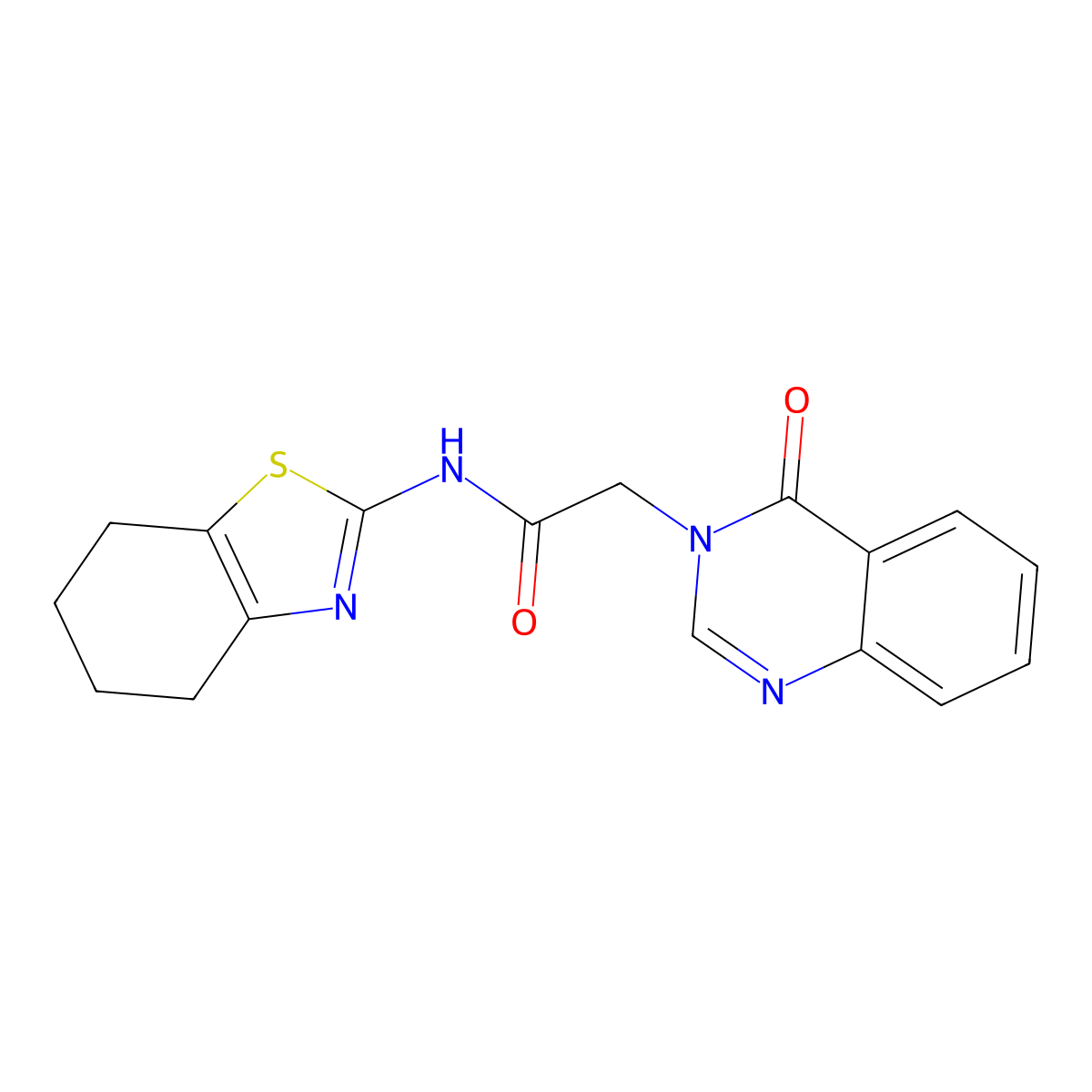 2-(4-oxoquinazolin-3-yl)-N-(4,5,6,7-tetrahydro-1,3-benzothiazol-2-yl)acetamide molecular structure, CAS 694497-76-2