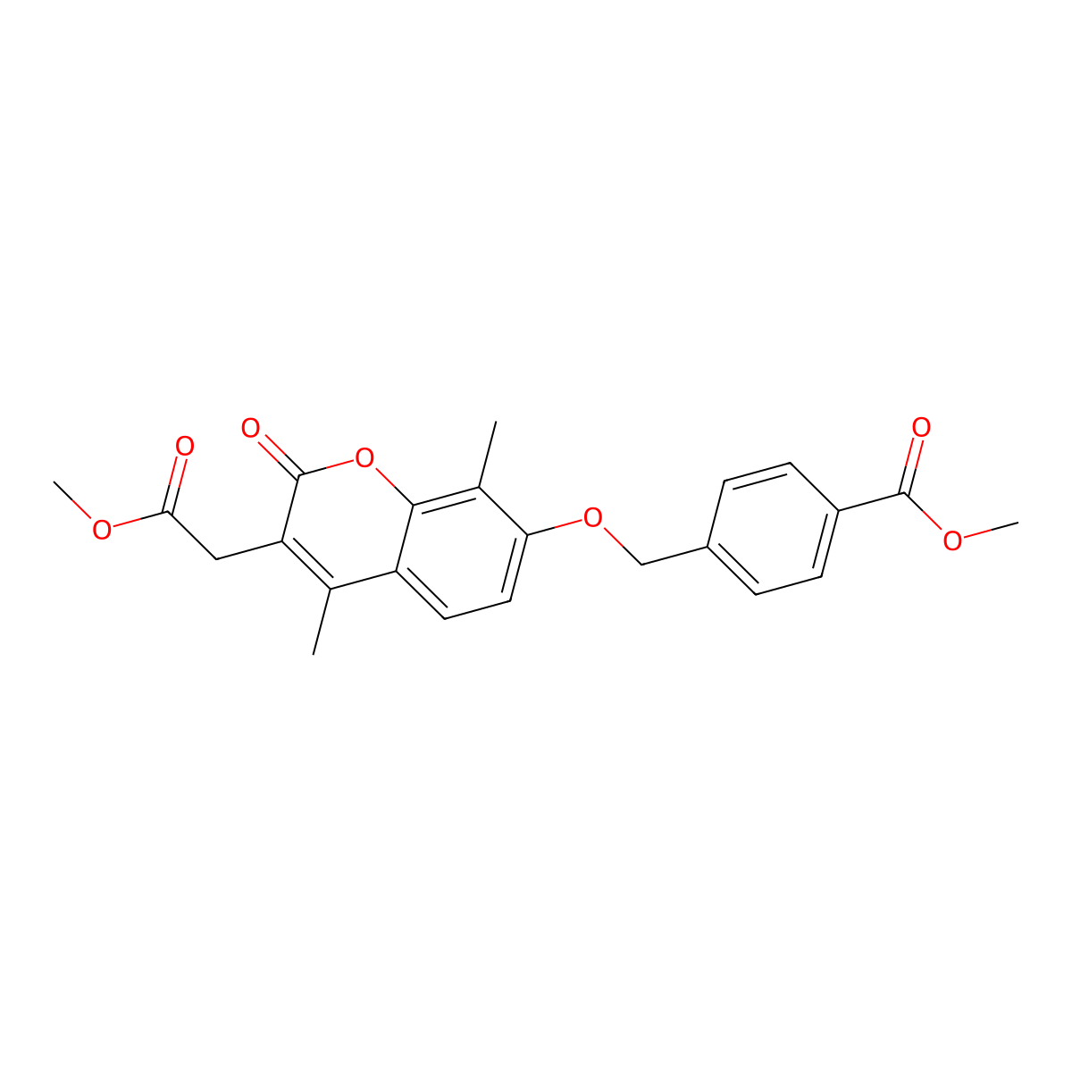 methyl 4-({[3-(2-methoxy-2-oxoethyl)-4,8-dimethyl-2-oxo-2H-chromen-7-yl]oxy}methyl)benzoate molecular structure, CAS 694497-78-4