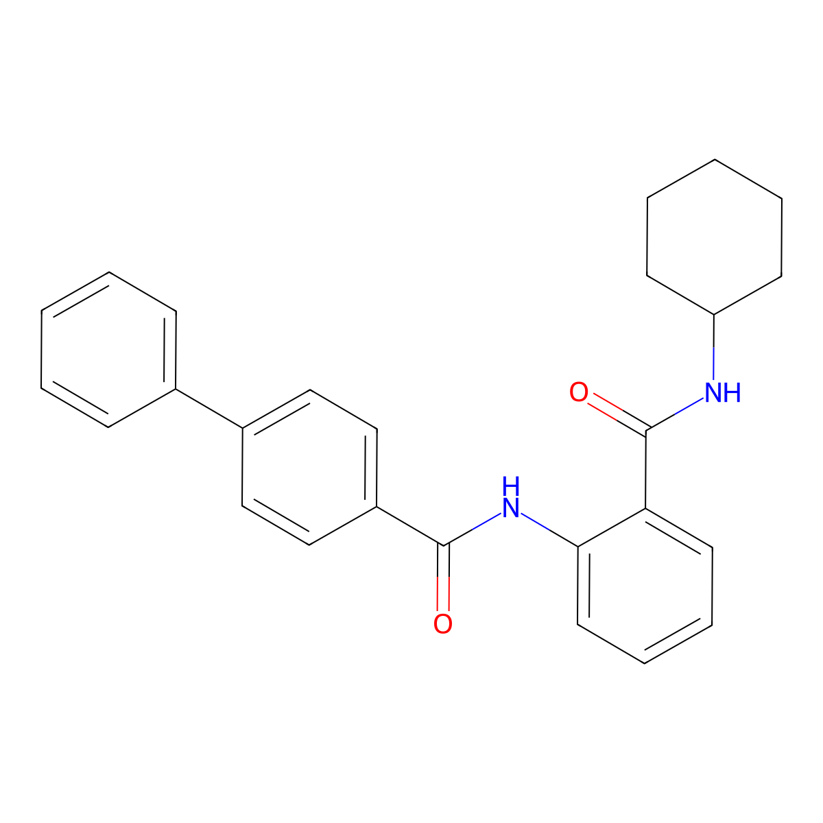 N-cyclohexyl-2-[(4-phenylbenzoyl)amino]benzamide molecular structure, CAS 694497-84-2