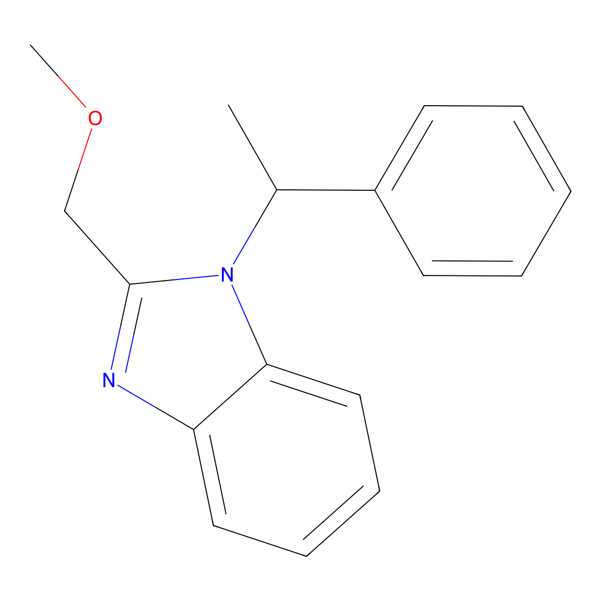 2-(methoxymethyl)-1-(1-phenylethyl)-1H-benzo[d]imidazole molecular structure, CAS 694498-08-3