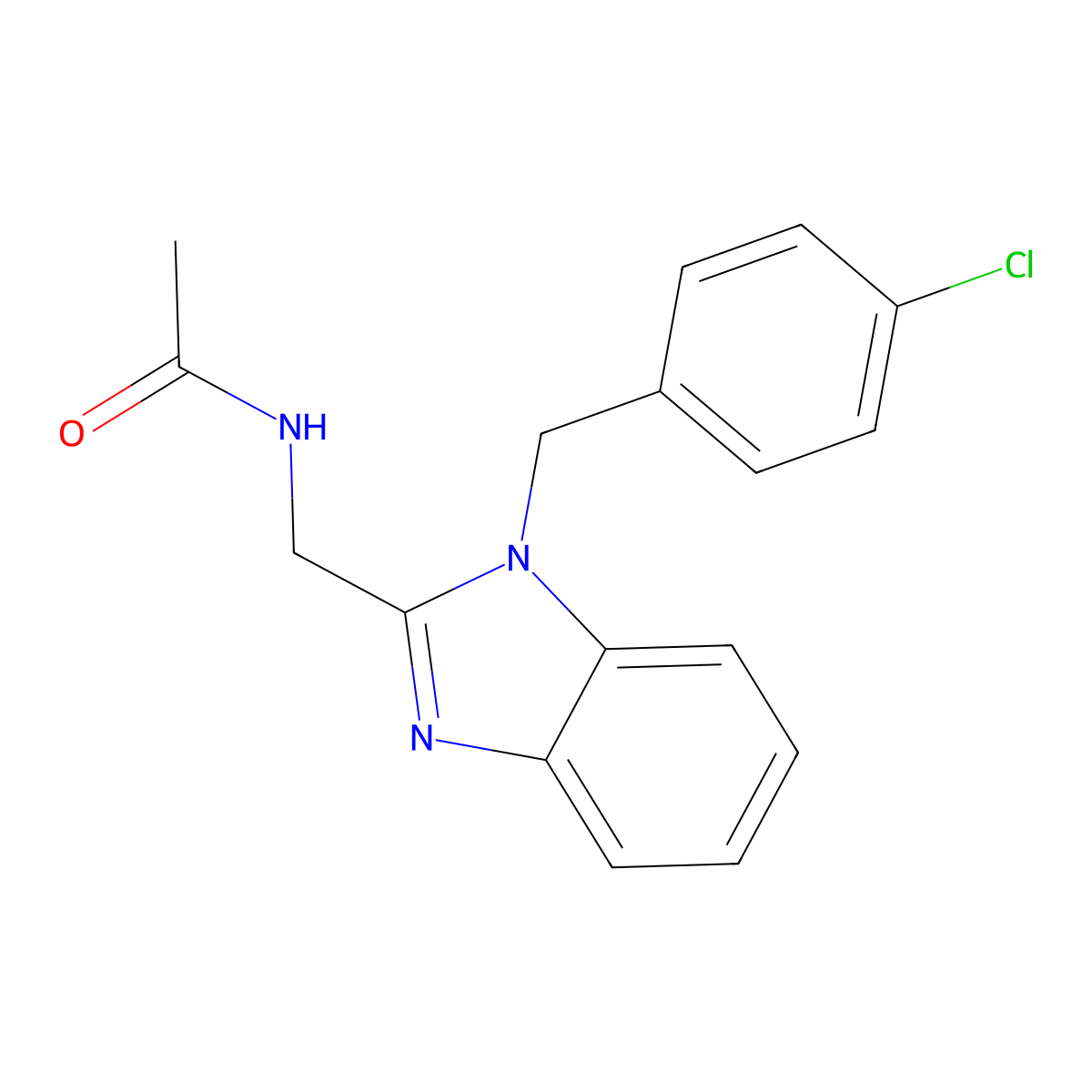 N-[[1-[(4-chlorophenyl)methyl]benzimidazol-2-yl]methyl]acetamide molecular structure, CAS 694498-87-8