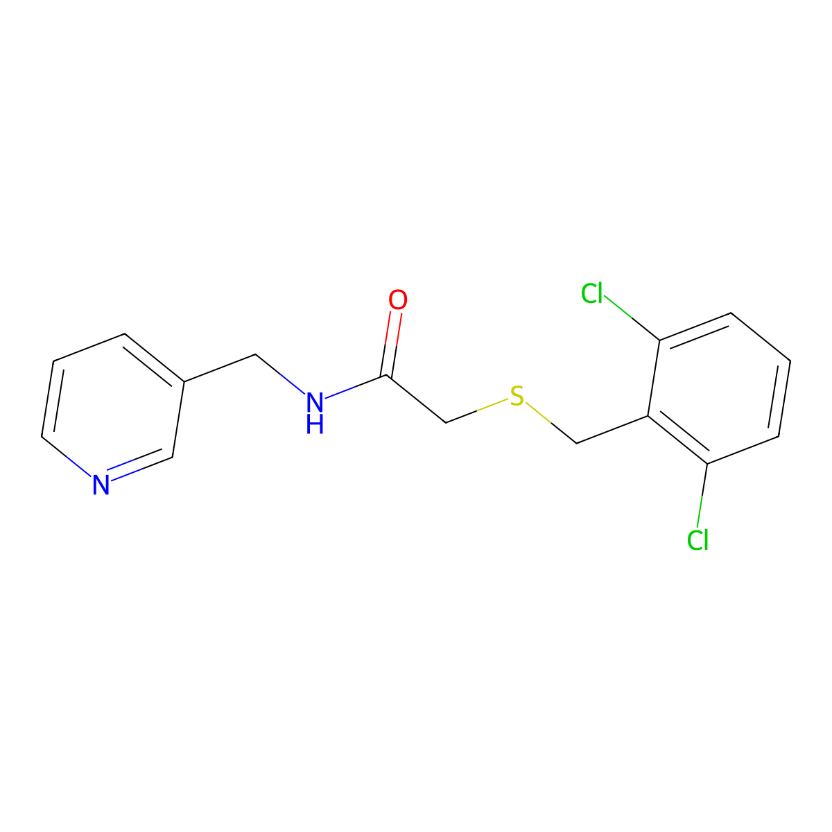 2-(2,6-Dichloro-benzylsulfanyl)-N-pyridin-3-ylmethyl-acetamide molecular structure, CAS 694498-89-0