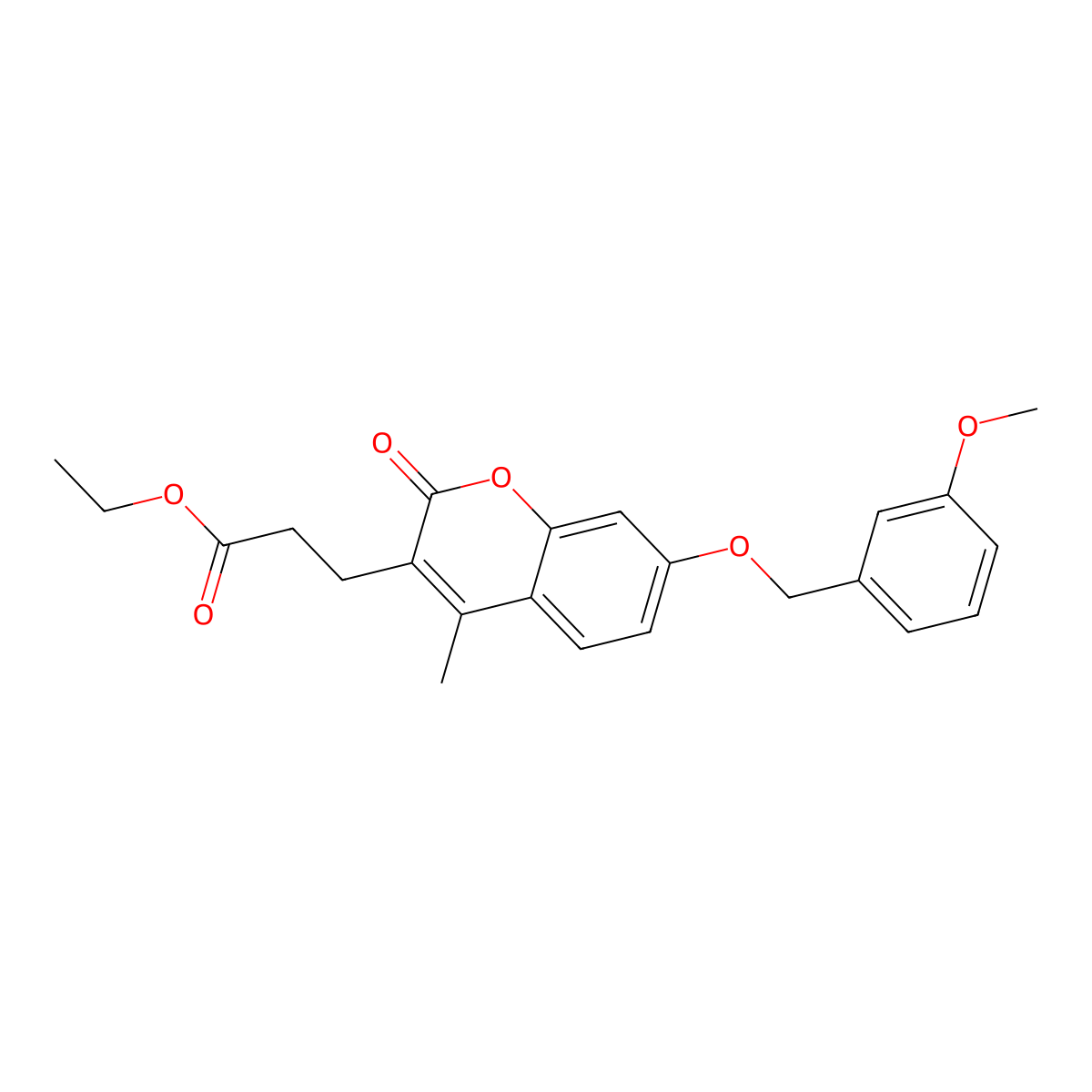 ethyl 3-{7-[(3-methoxybenzyl)oxy]-4-methyl-2-oxo-2H-chromen-3-yl}propanoate molecular structure, CAS 694498-99-2
