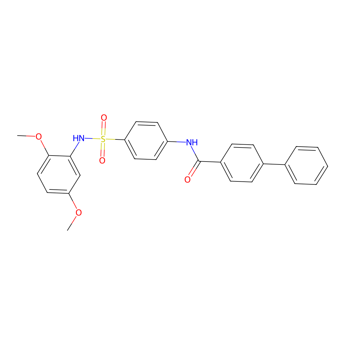 N-[4-[(2,5-dimethoxyphenyl)sulfamoyl]phenyl]-4-phenylbenzamide molecular structure, CAS 694499-06-4