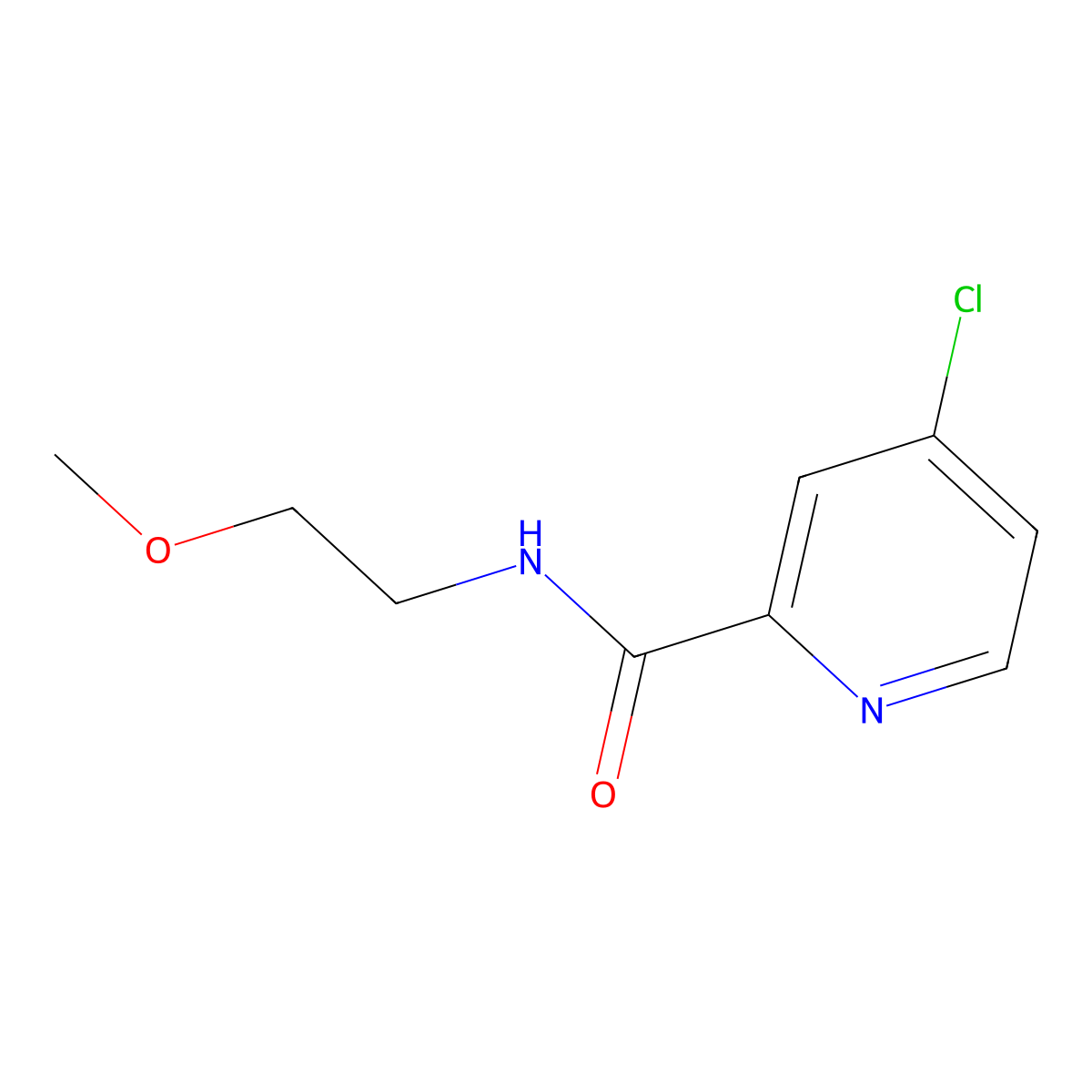 4-chloro-N-(2-methoxyethyl)pyridine-2-carboxamide molecular structure, CAS 694499-08-6