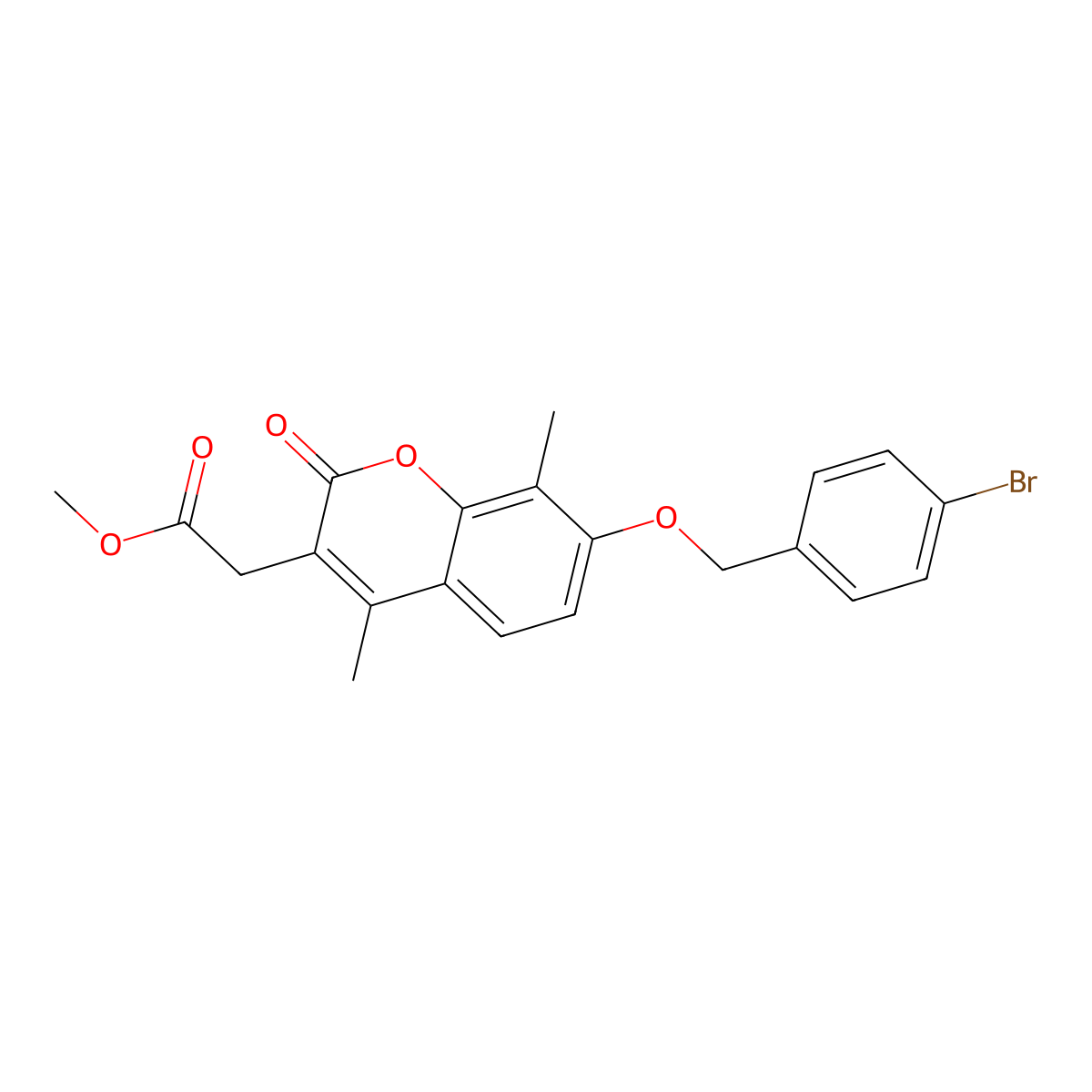 methyl {7-[(4-bromobenzyl)oxy]-4,8-dimethyl-2-oxo-2H-chromen-3-yl}acetate molecular structure, CAS 694499-21-3