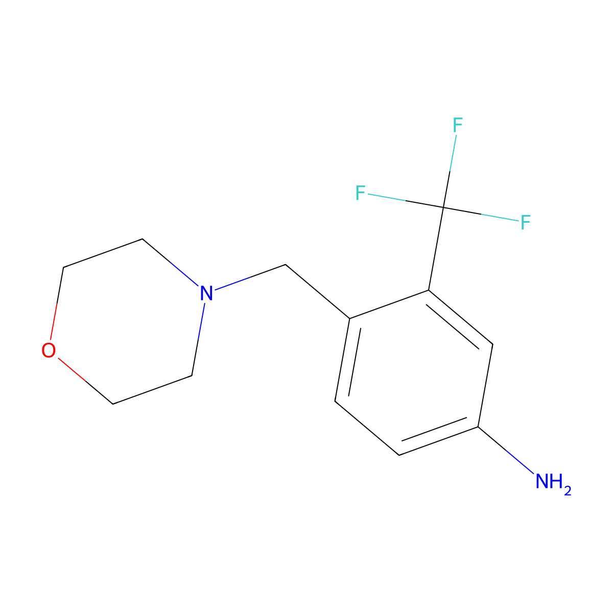 4-(Morpholinomethyl)-3-(trifluoromethyl)aniline molecular structure, CAS 694499-30-4