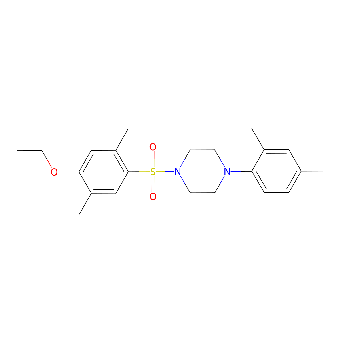 1-(2,4-Dimethylphenyl)-4-(4-ethoxy-2,5-dimethylbenzenesulfonyl)piperazine molecular structure, CAS 694499-44-0