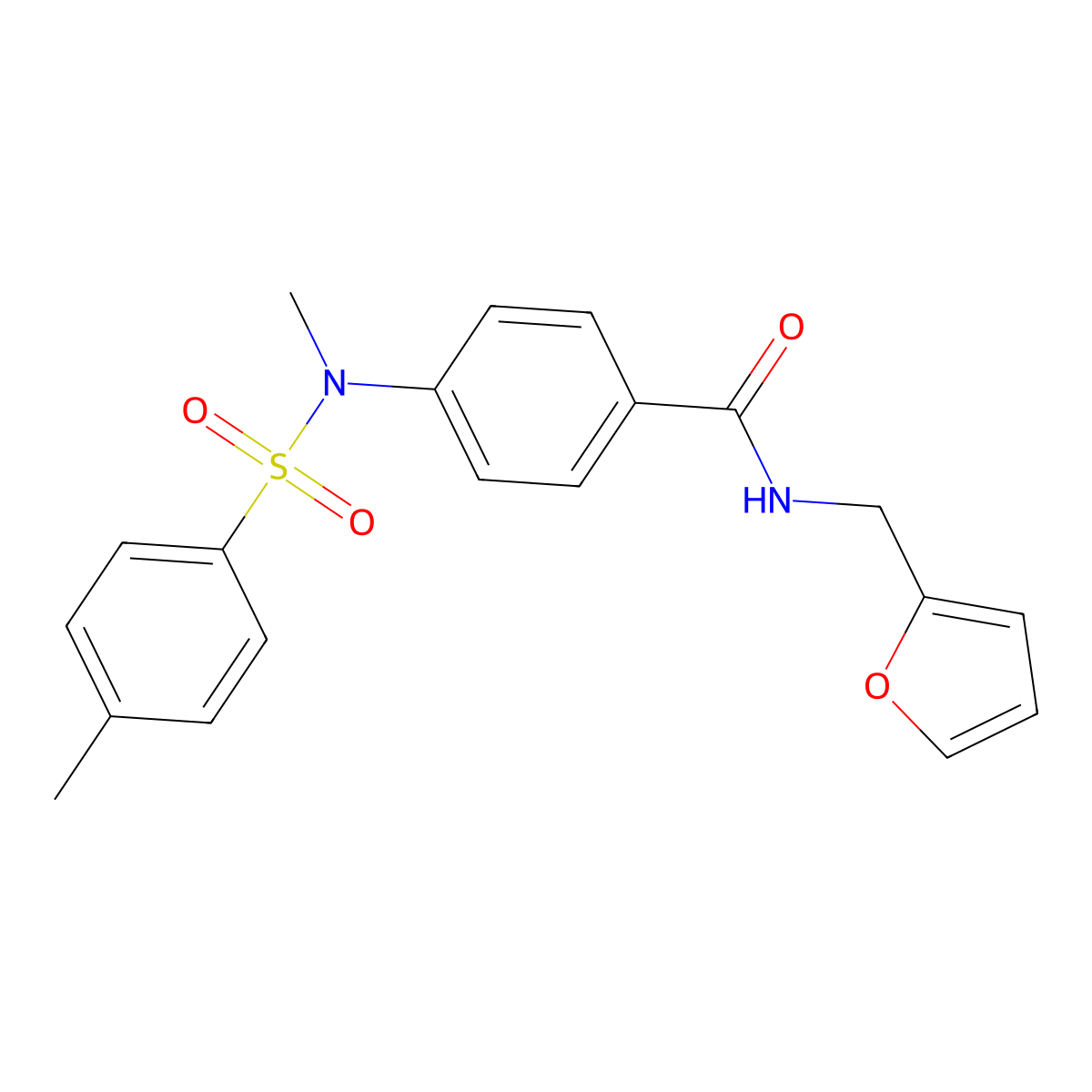 N-(furan-2-ylmethyl)-4-[methyl-(4-methylphenyl)sulfonylamino]benzamide molecular structure, CAS 694499-56-4