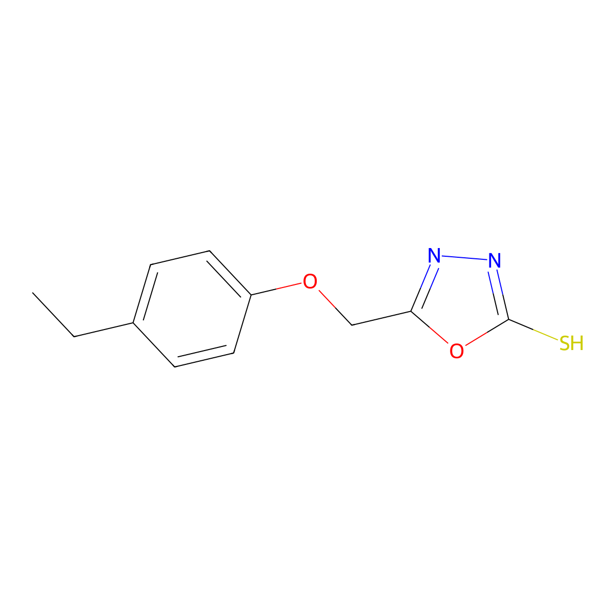 5-(4-Ethyl-phenoxymethyl)-[1,3,4]oxadiazole-2-thiol molecular structure, CAS 694499-59-7