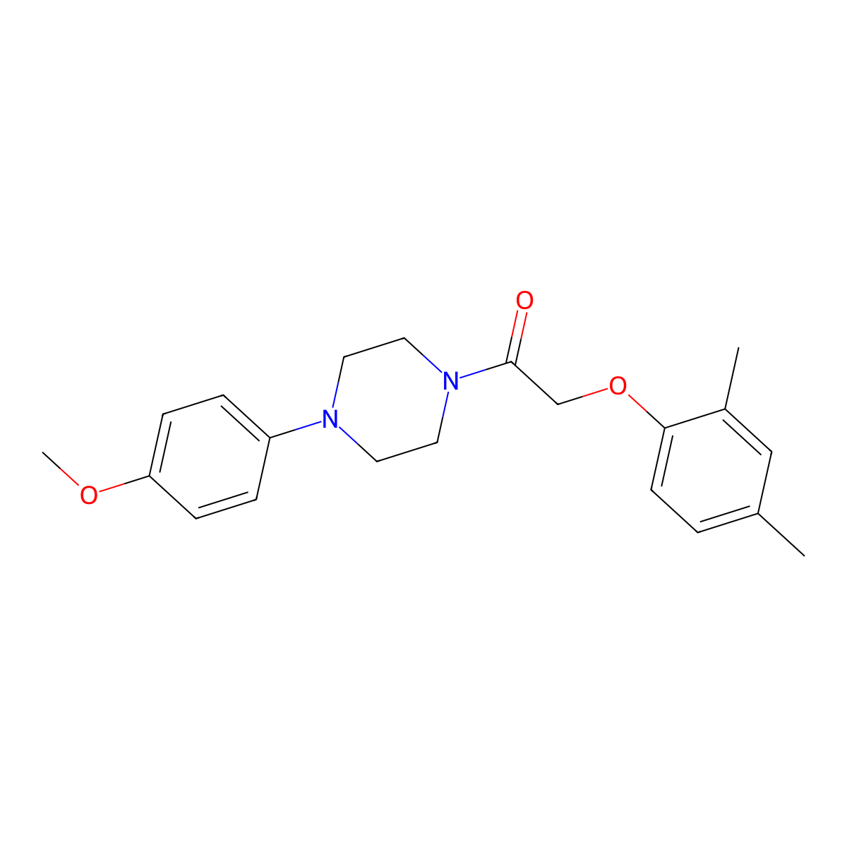 1-[(2,4-Dimethylphenoxy)acetyl]-4-(4-methoxyphenyl)piperazine molecular structure, CAS 694499-63-3