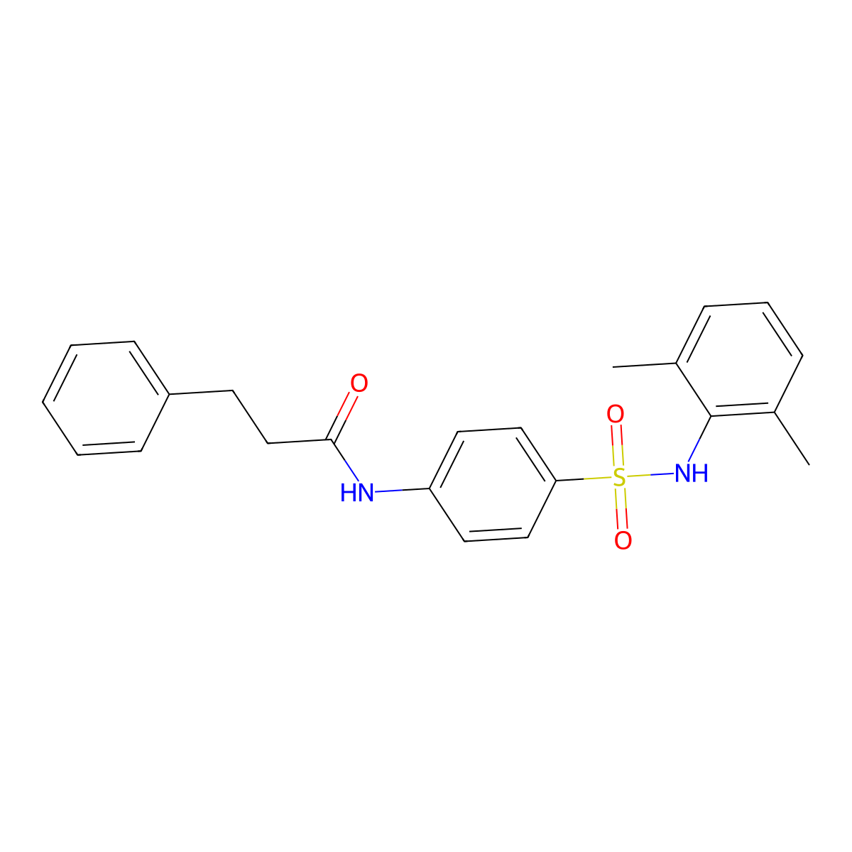 N-[4-[(2,6-dimethylphenyl)sulfamoyl]phenyl]-3-phenylpropanamide molecular structure, CAS 694499-65-5