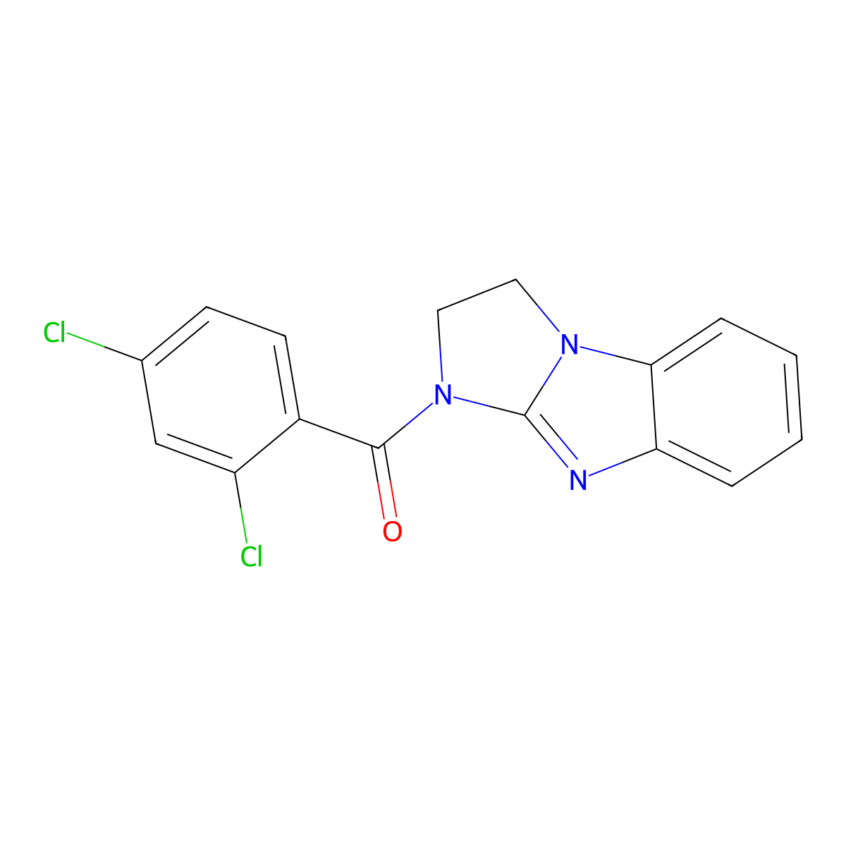 (2,4-dichlorophenyl)(2,3-dihydro-1H-imidazo[1,2-a]benzimidazol-1-yl)methanone molecular structure, CAS 694499-72-4