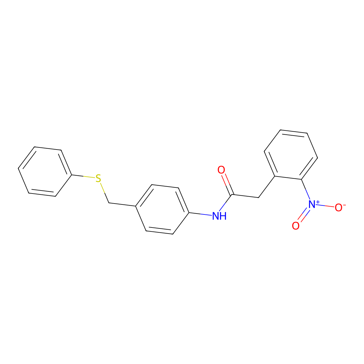 2-(2-nitrophenyl)-N-[4-(phenylsulfanylmethyl)phenyl]acetamide molecular structure, CAS 694499-75-7