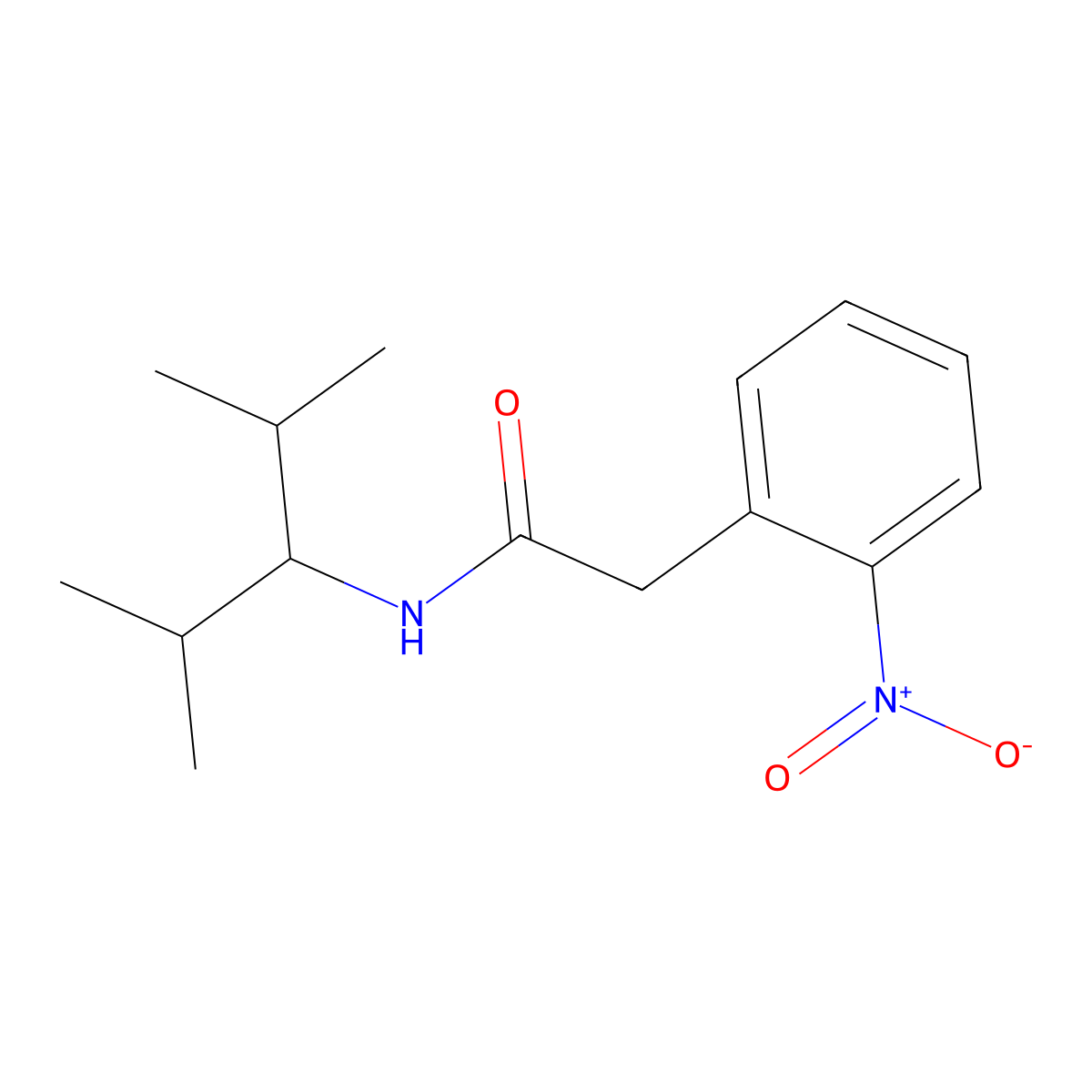 N-(2,4-dimethylpentan-3-yl)-2-(2-nitrophenyl)acetamide molecular structure, CAS 694499-84-8