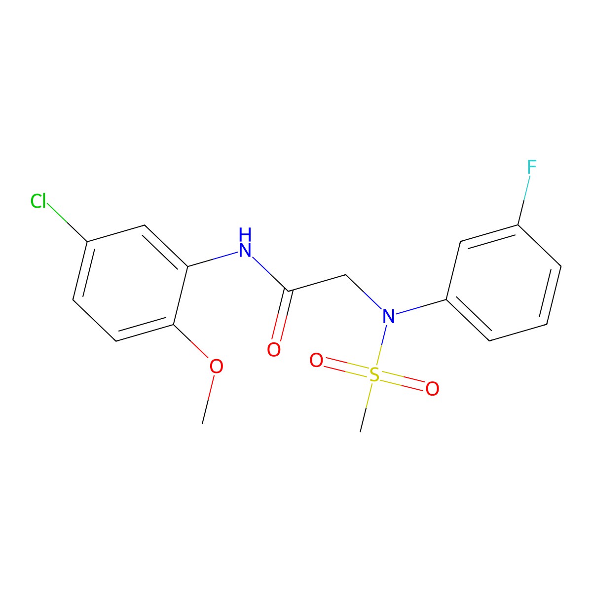 N-(5-chloro-2-methoxyphenyl)-2-(3-fluoro-N-methylsulfonylanilino)acetamide molecular structure, CAS 694499-97-3