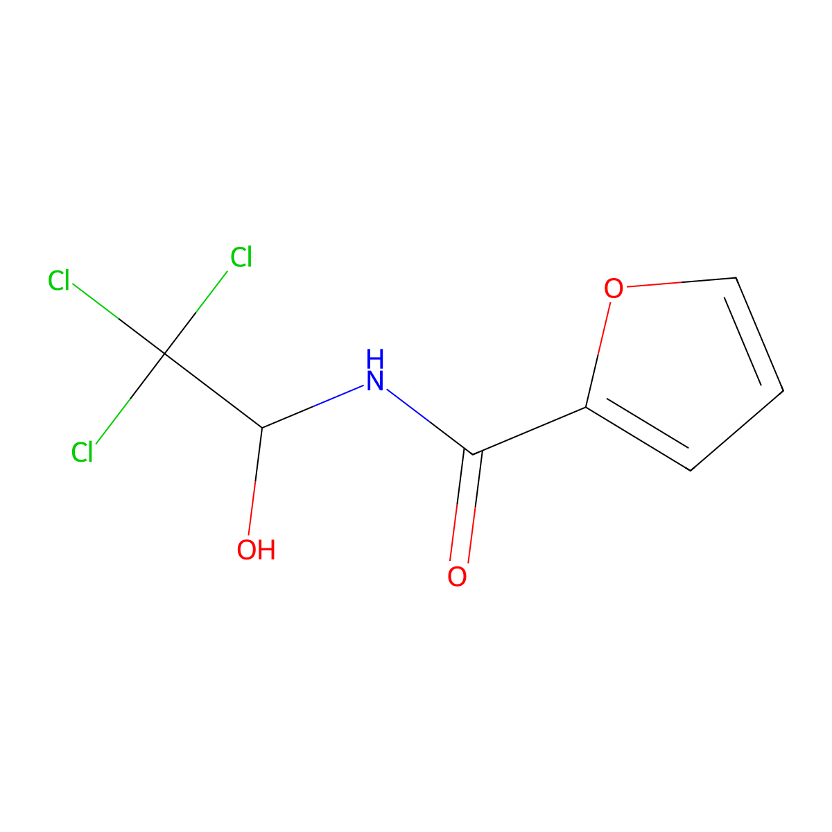 N-(2,2,2-trichloro-1-hydroxyethyl)furan-2-carboxamide molecular structure, CAS 6945-02-4