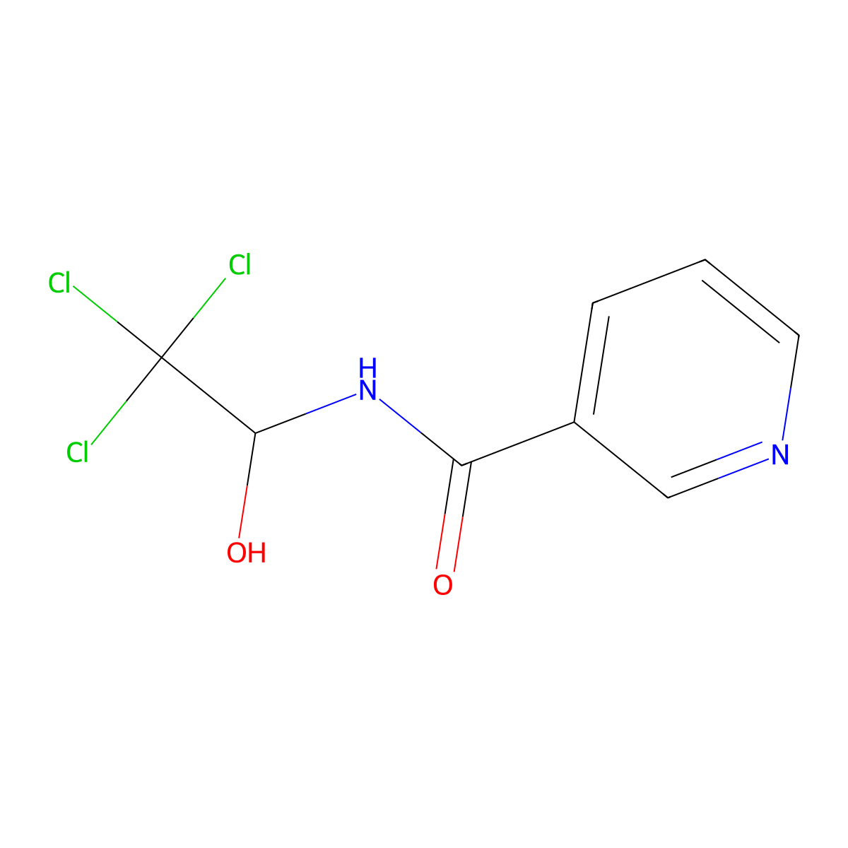 N-(2,2,2-trichloro-1-hydroxyethyl)nicotinamide molecular structure, CAS 6945-03-5