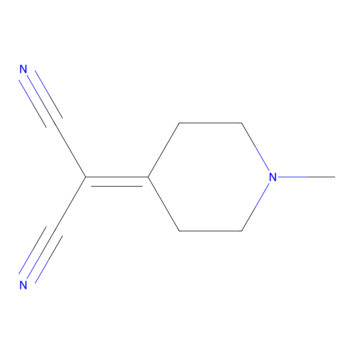 (1-Methylpiperidin-4-ylidene)malononitrile molecular structure, CAS 6945-39-7