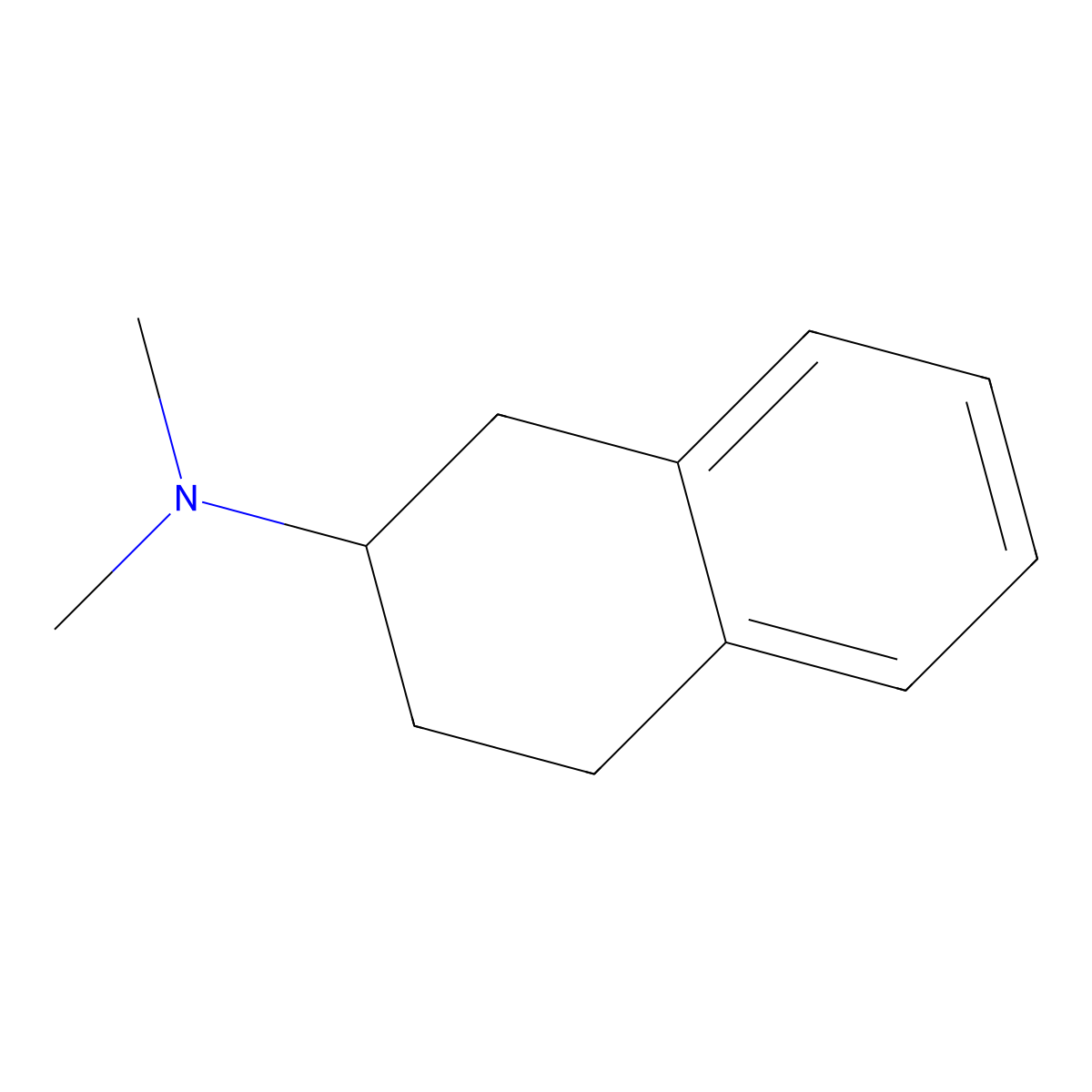 n,n-Dimethyl-1,2,3,4-tetrahydronaphthalen-2-amine molecular structure, CAS 6945-44-4