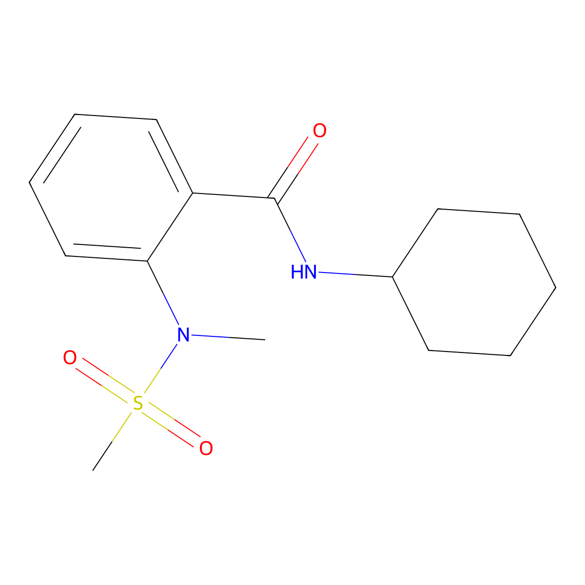 N-cyclohexyl-2-[methyl(methylsulfonyl)amino]benzamide molecular structure, CAS 694500-13-5